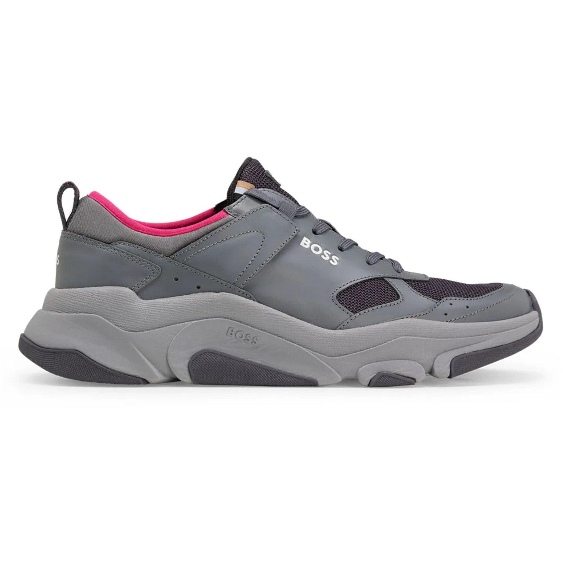 Open Grey - Boss - Men's Asher Runners Casual Low-Top Trainers - 1