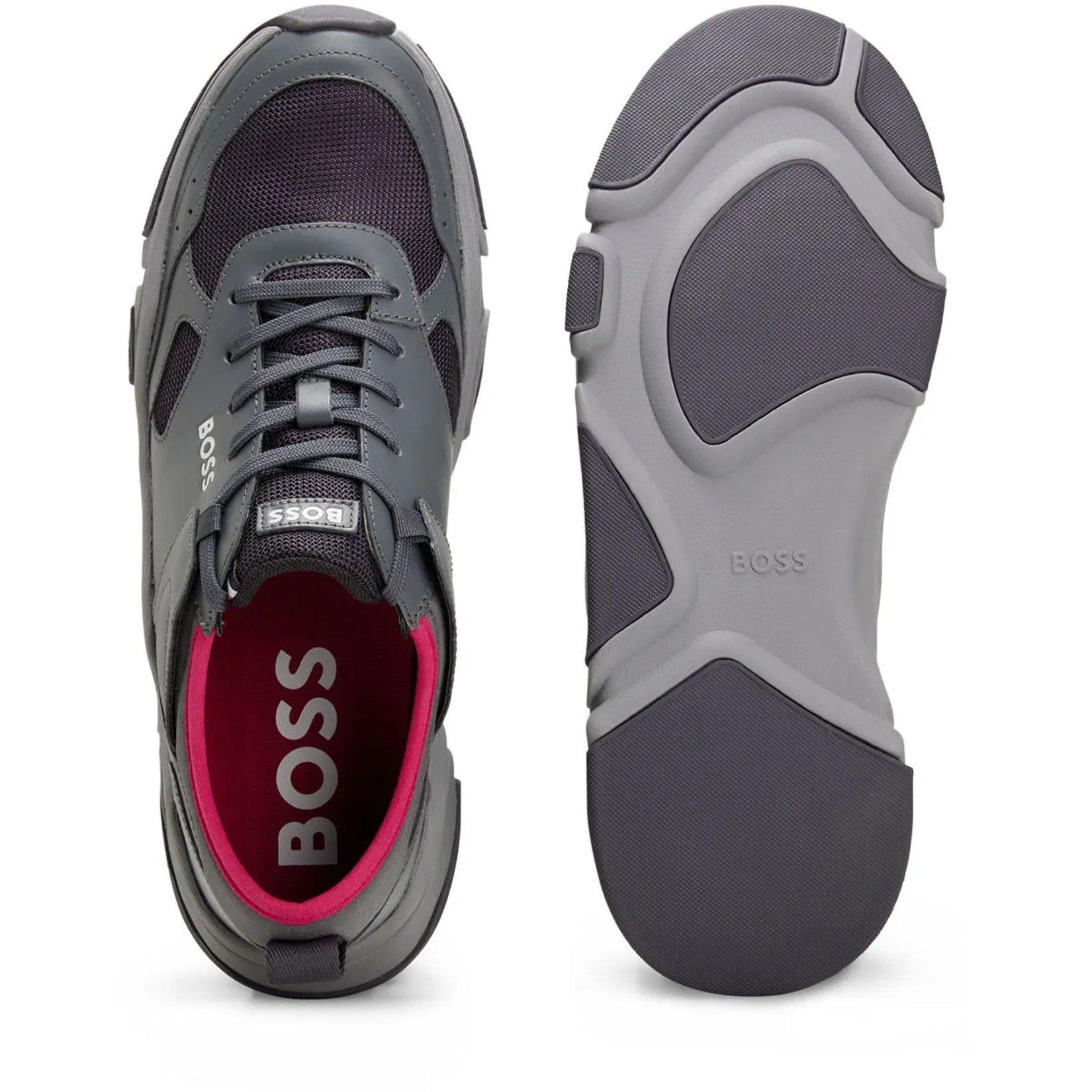 Open Grey - Boss - Men's Asher Runners Casual Low-Top Trainers - 4