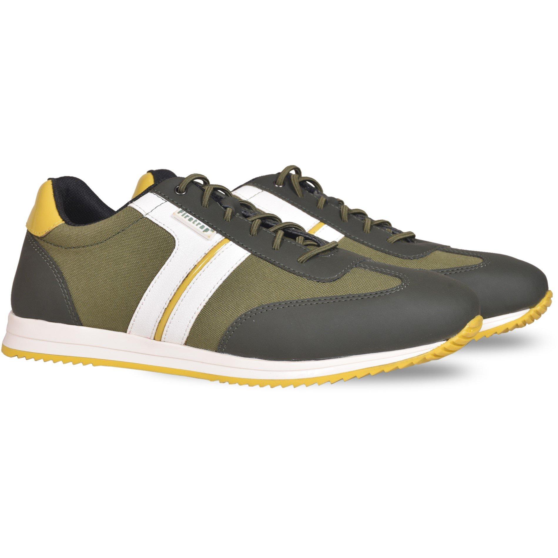 Firetrap Men's Mexico Trainers Sn62 - Olive/Yellow - 9 (43)