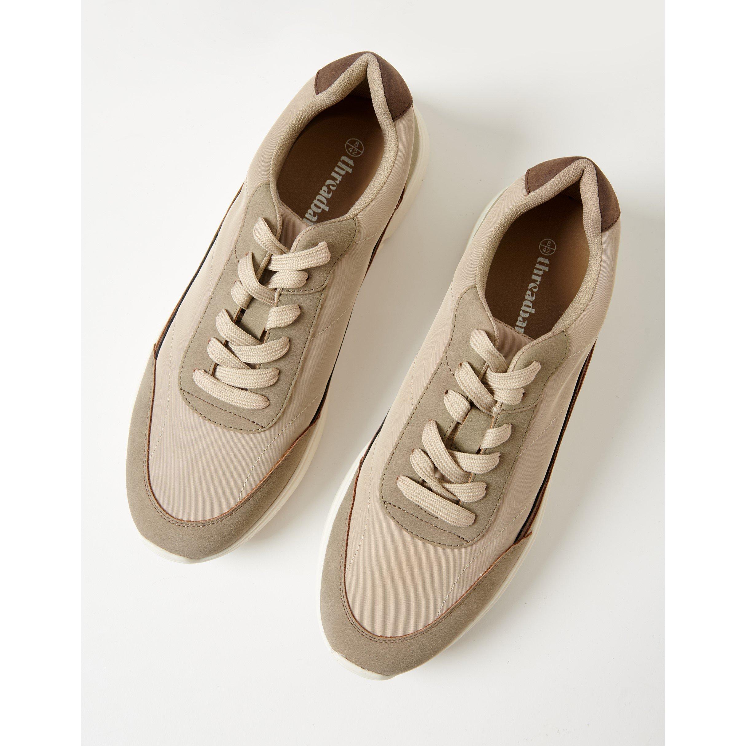 Threadbare Men's Ariba Trainer Casual Low-Top Trainers - Beige - 8 (42)
