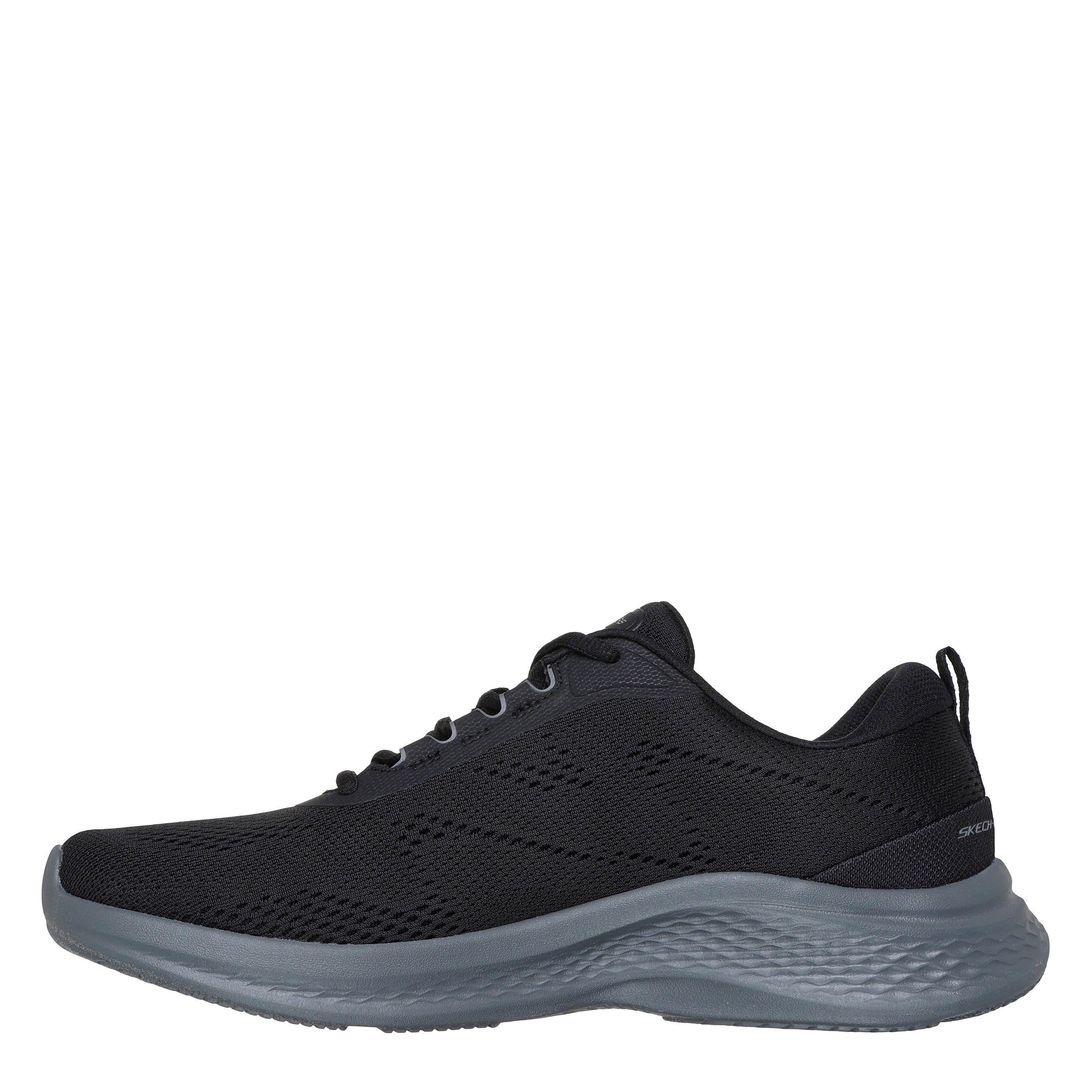 Black/Charcoal - Skechers - Engineered Mesh Lace Up Low-Top Trainers Mens - 2