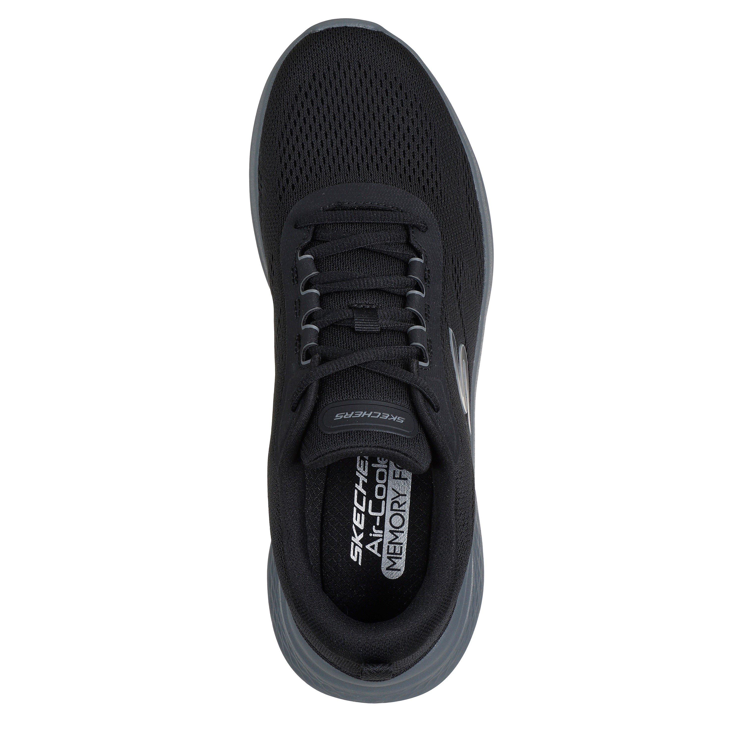 Black/Charcoal - Skechers - Engineered Mesh Lace Up Low-Top Trainers Mens - 5