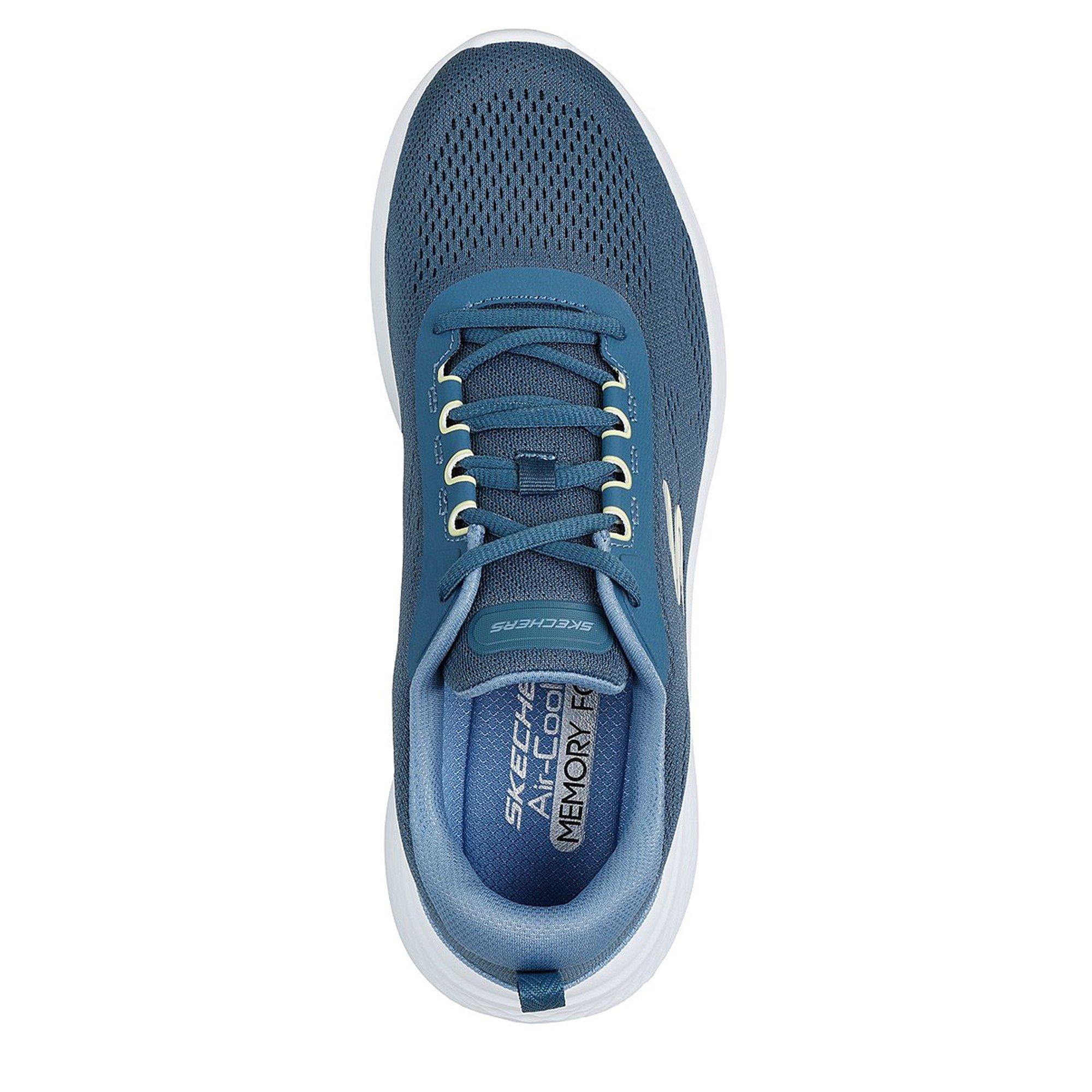 Teal - Skechers - Engineered Mesh Lace Up Low-Top Trainers Mens - 5