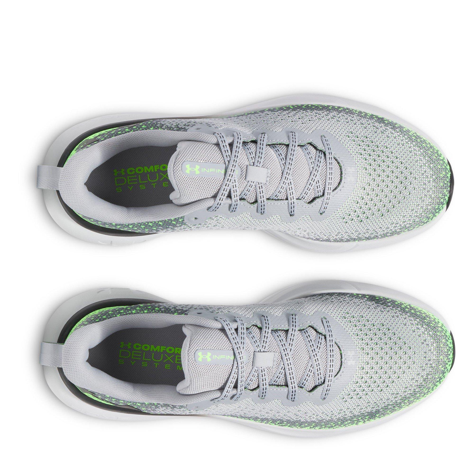 Grey/Grn/Blk - Under Armour - Infinite Entry Road Running Shoes - 4