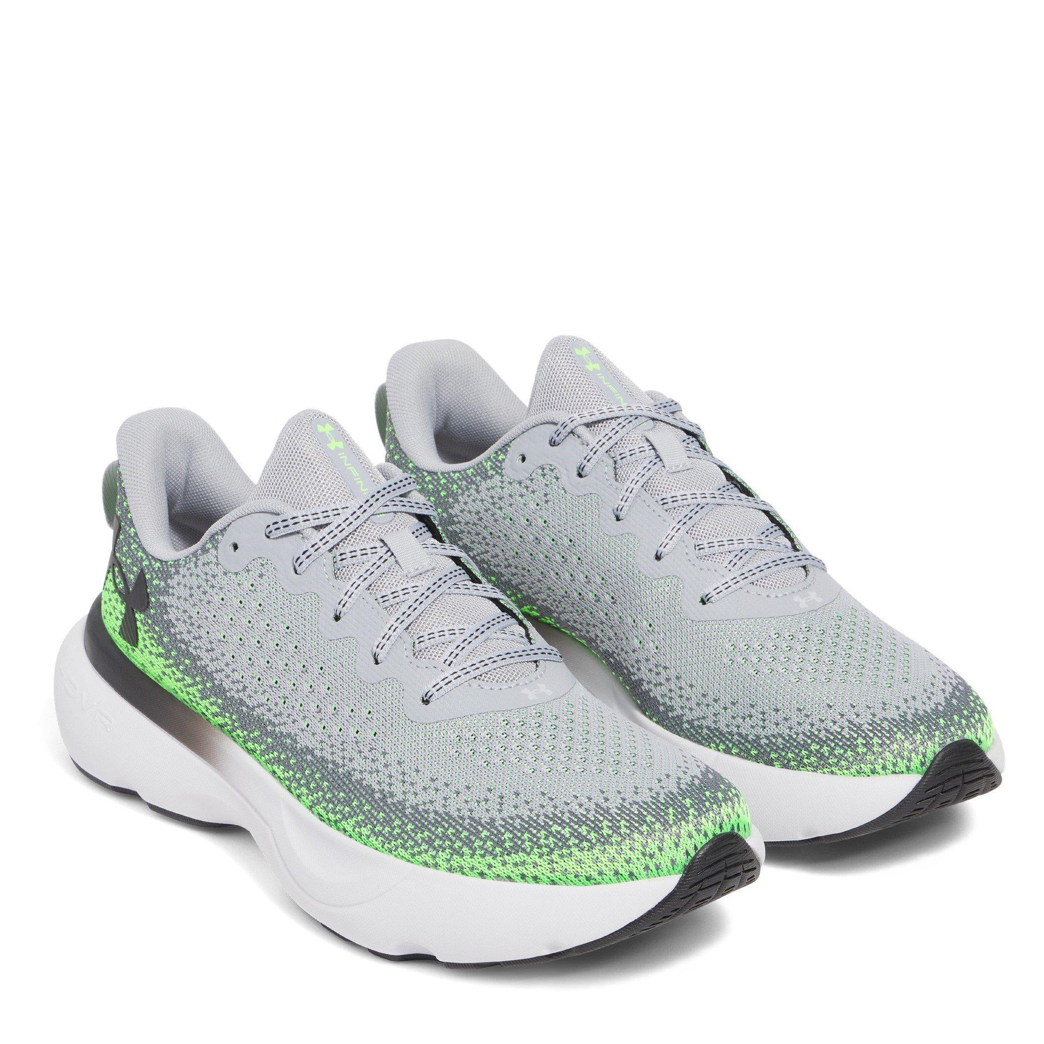 Grey/Grn/Blk - Under Armour - Infinite Entry Road Running Shoes - 5