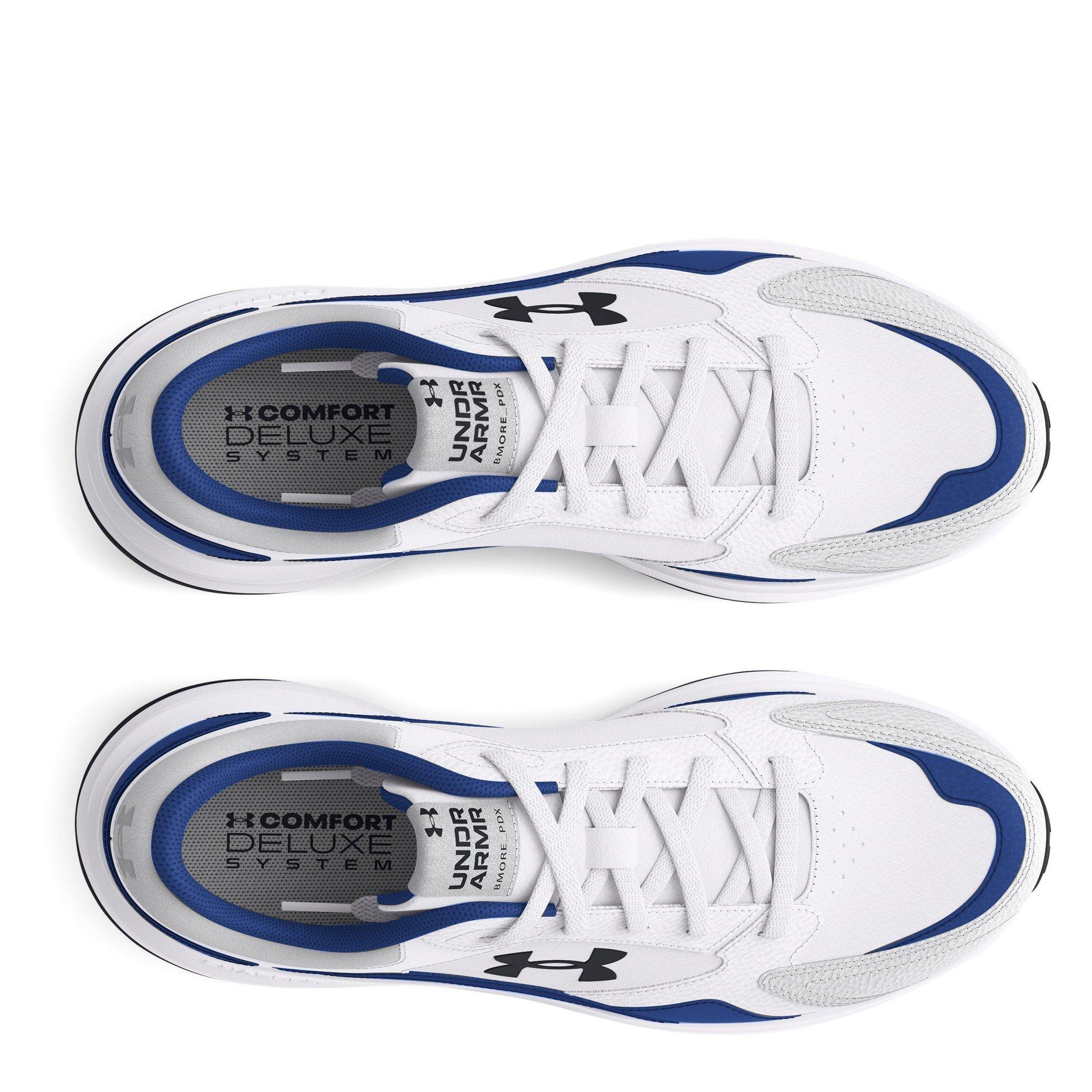 Wht/T.Blue/Blk - Under Armour - Under Edge Leather Mens Training Shoes - 4