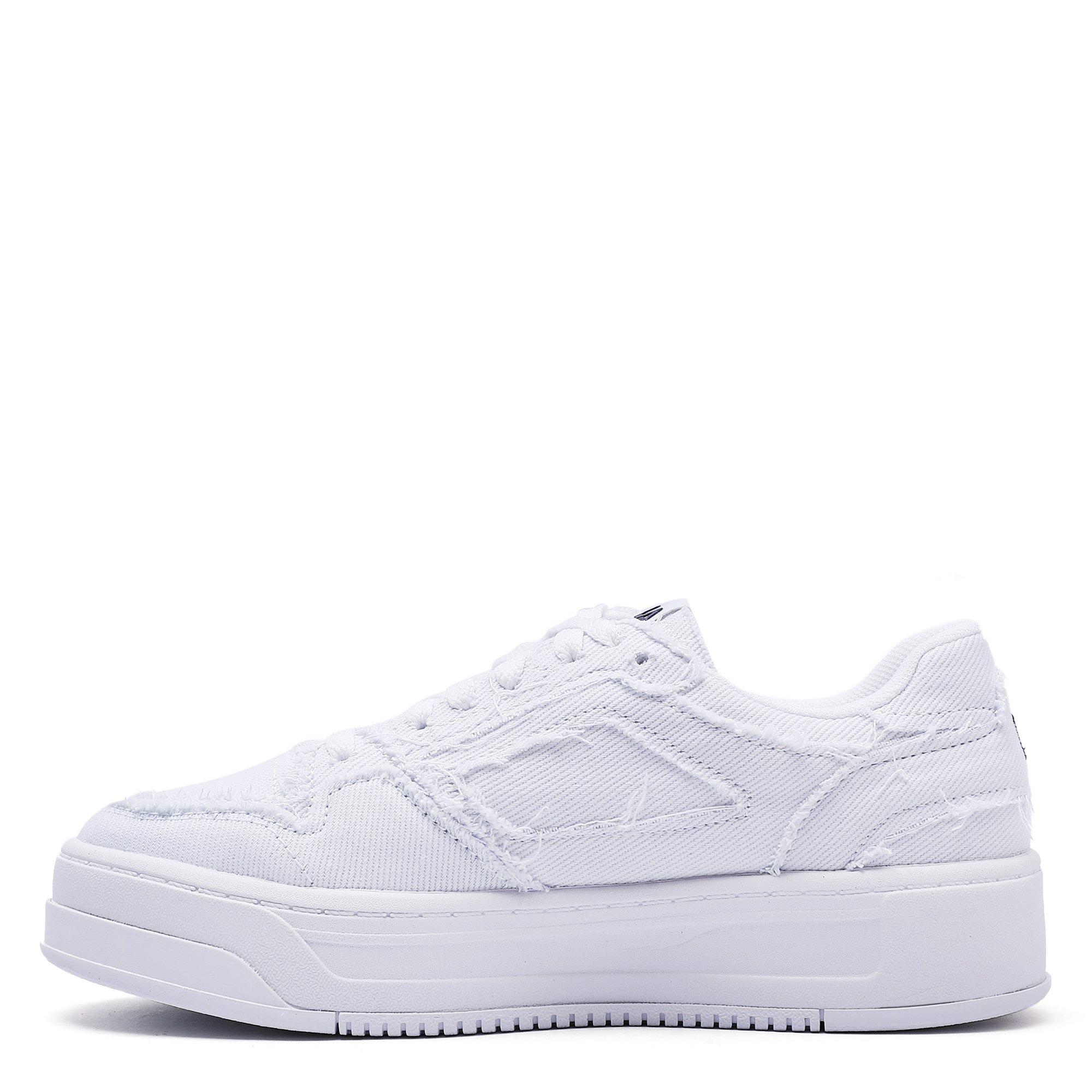 Wht/Wht/Wht - Fila - Court Ball White Denim Womens Platform Shoes - 2