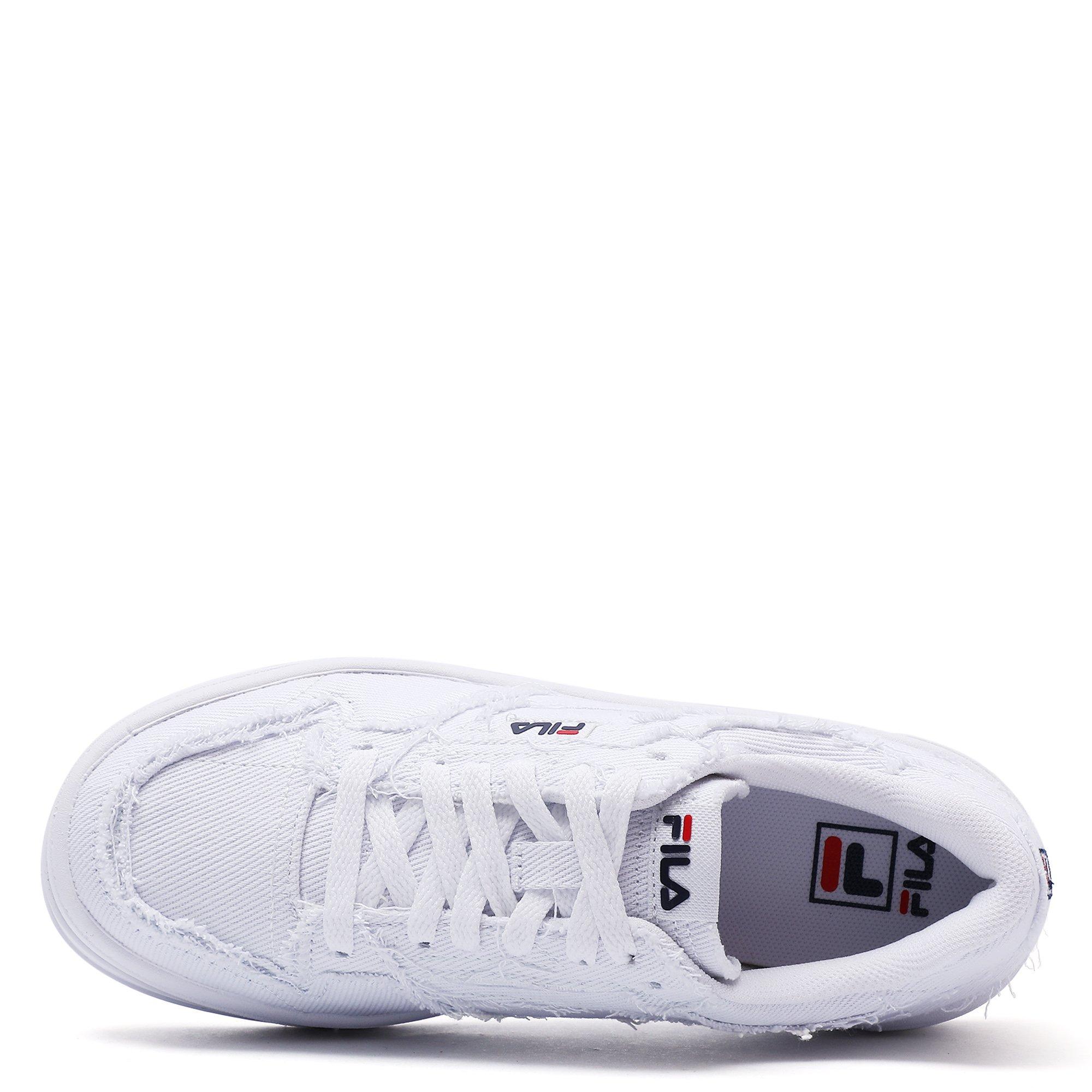 Wht/Wht/Wht - Fila - Court Ball White Denim Womens Platform Shoes - 3