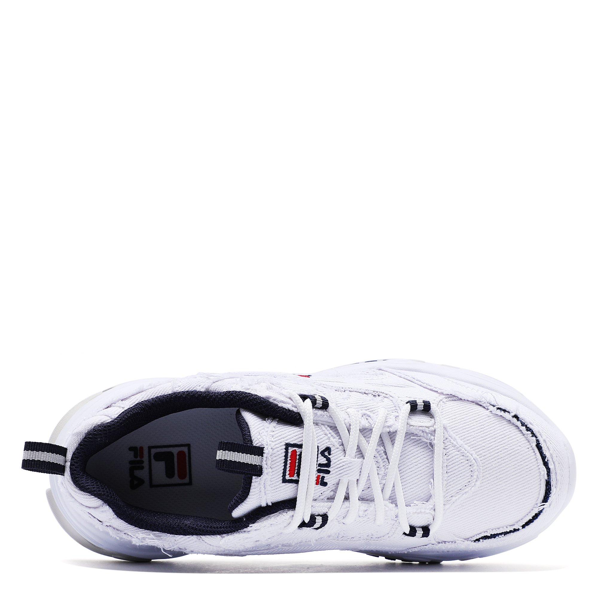 Wht/Blue/Wht - Fila - Tiny Rumble White Denim Adults Shoes - 3