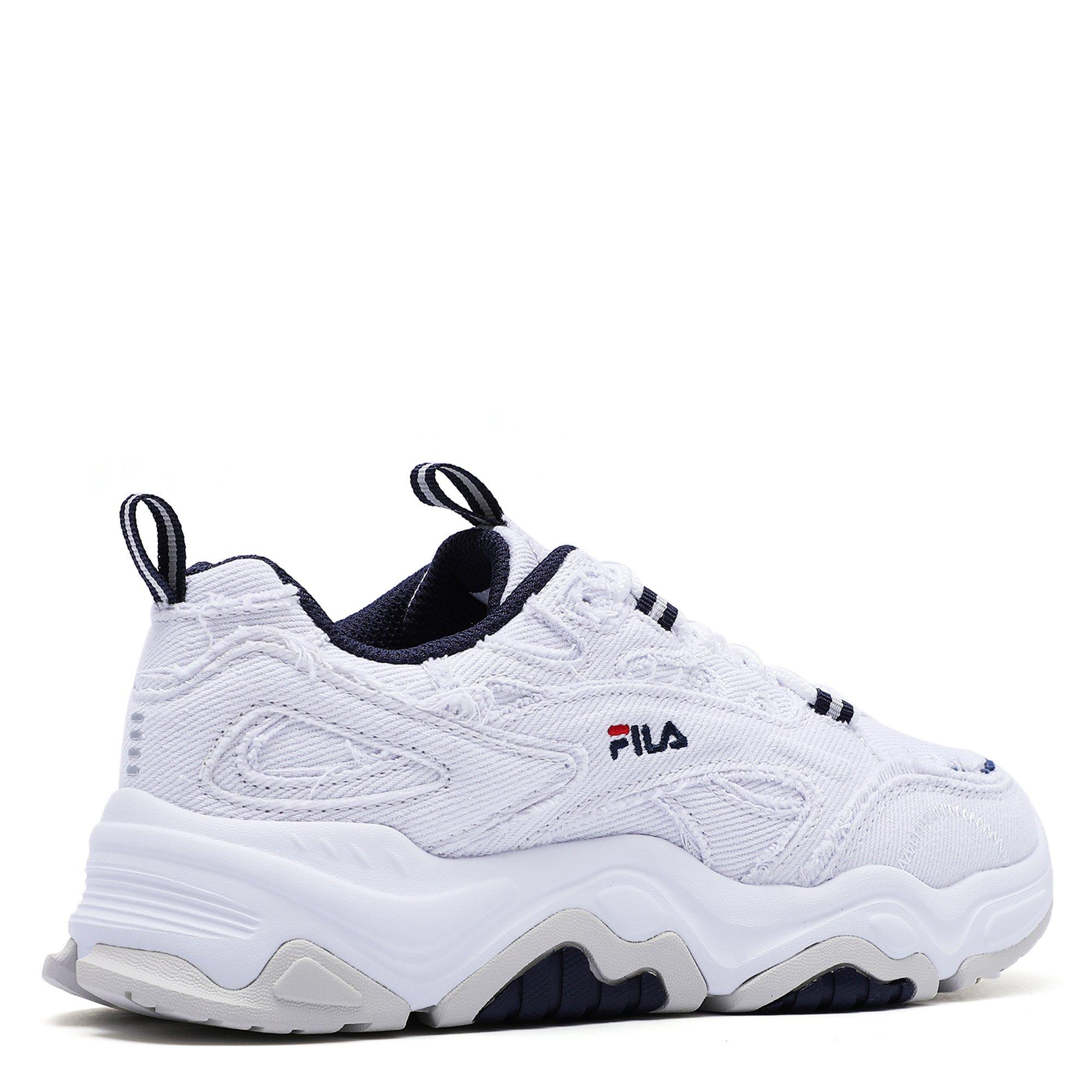 Wht/Blue/Wht - Fila - Tiny Rumble White Denim Adults Shoes - 6