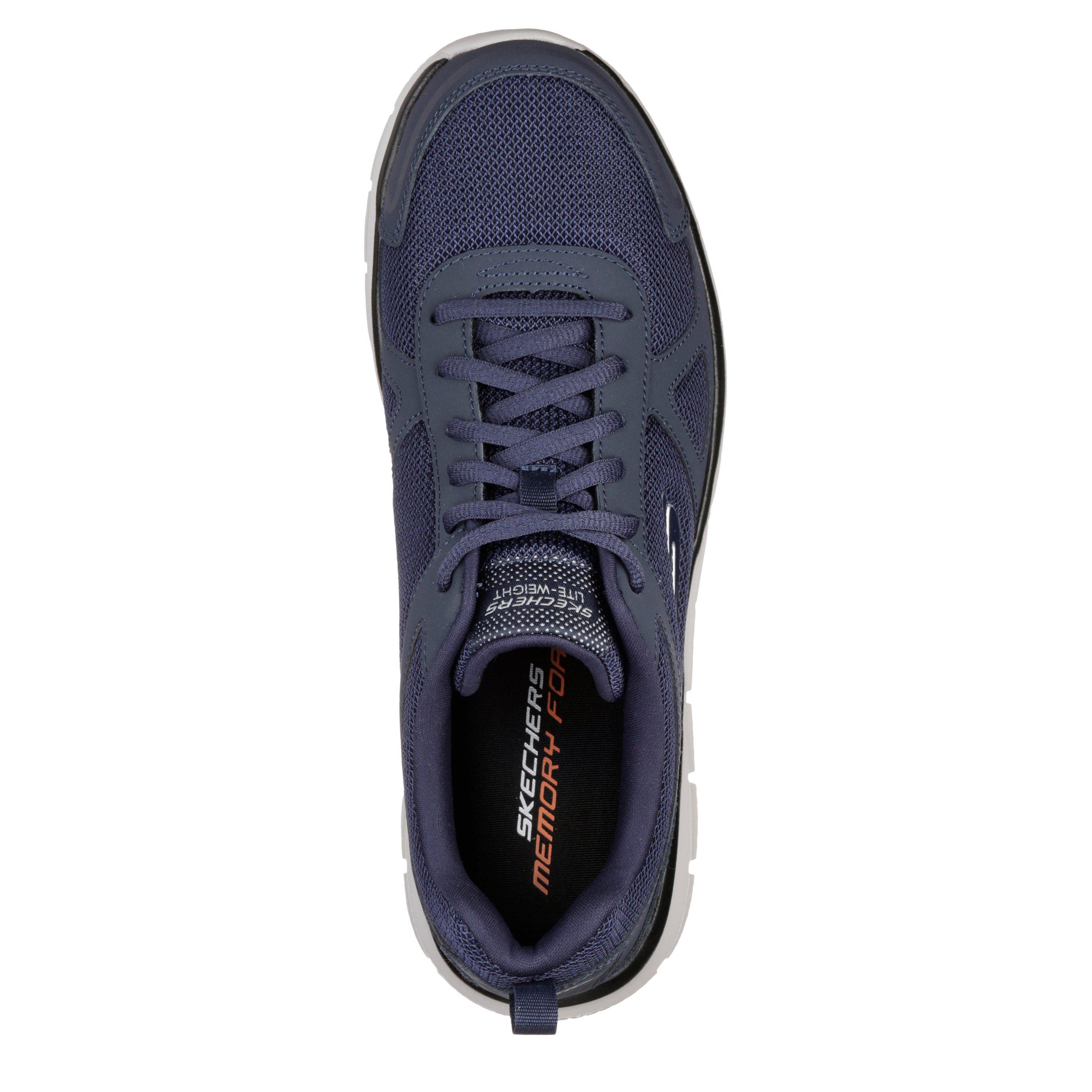 Navy - Skechers - Lace Up Jogger W Memory Foam Low-Top Trainers Mens - 4