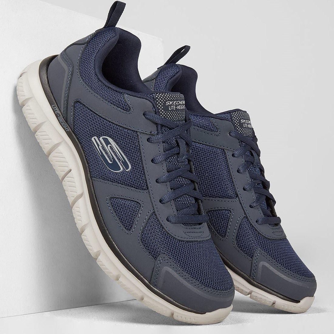 Navy - Skechers - Lace Up Jogger W Memory Foam Low-Top Trainers Mens - 6