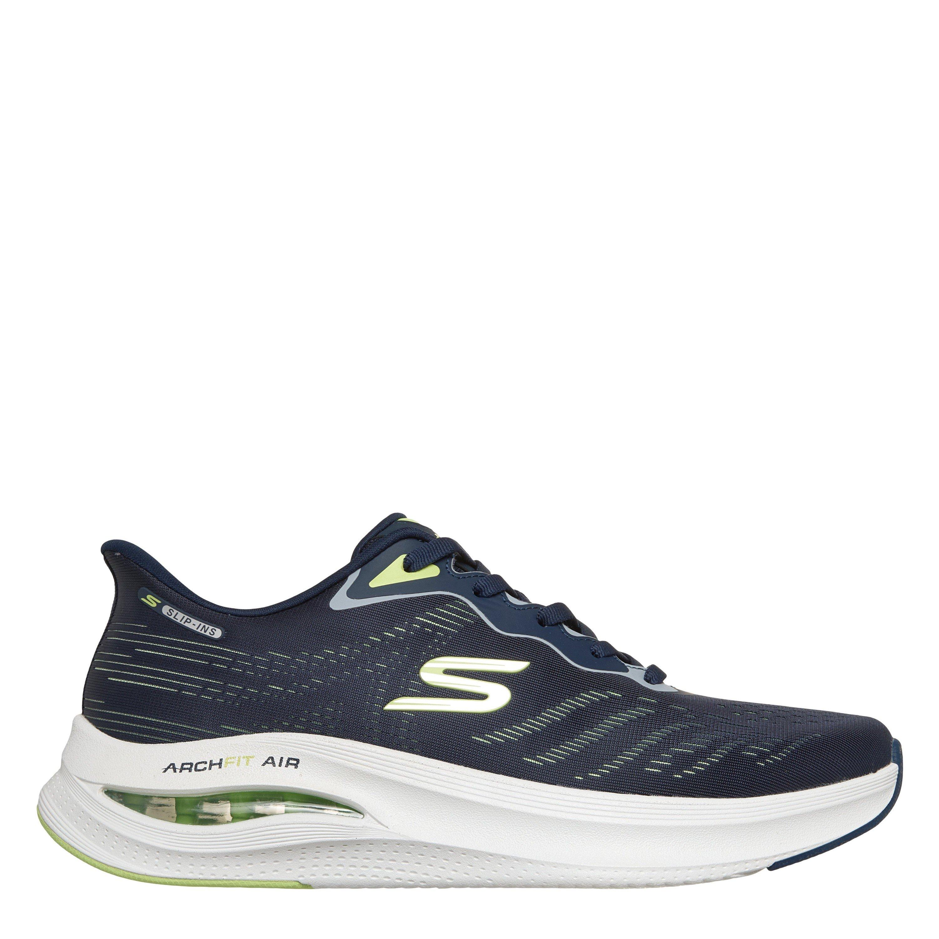 Skechers Men's Casual Low-Top Trainers - Navy/Lime - 8 (42)