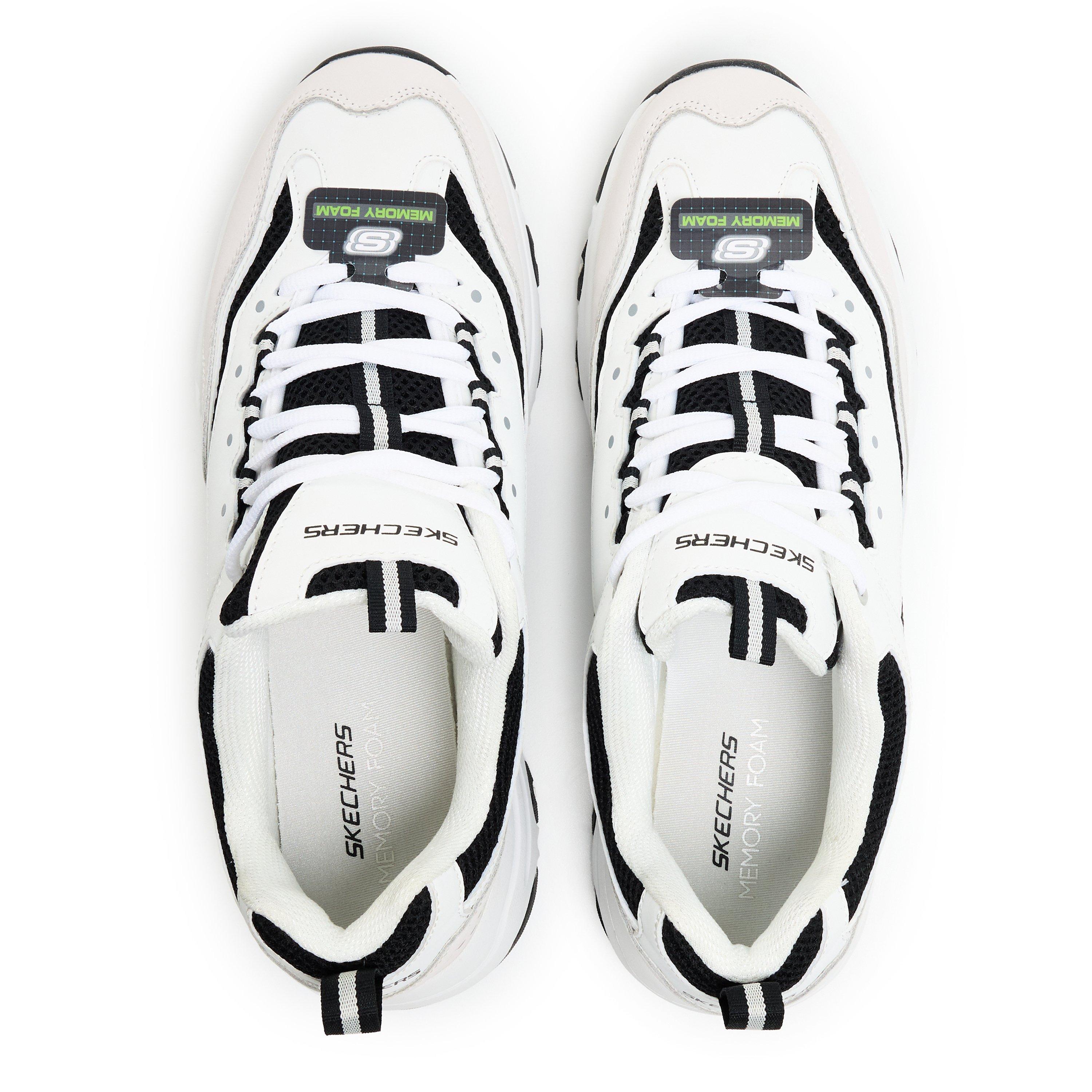 White/Black - Skechers - Men's Casual Low-Top Trainers - 4