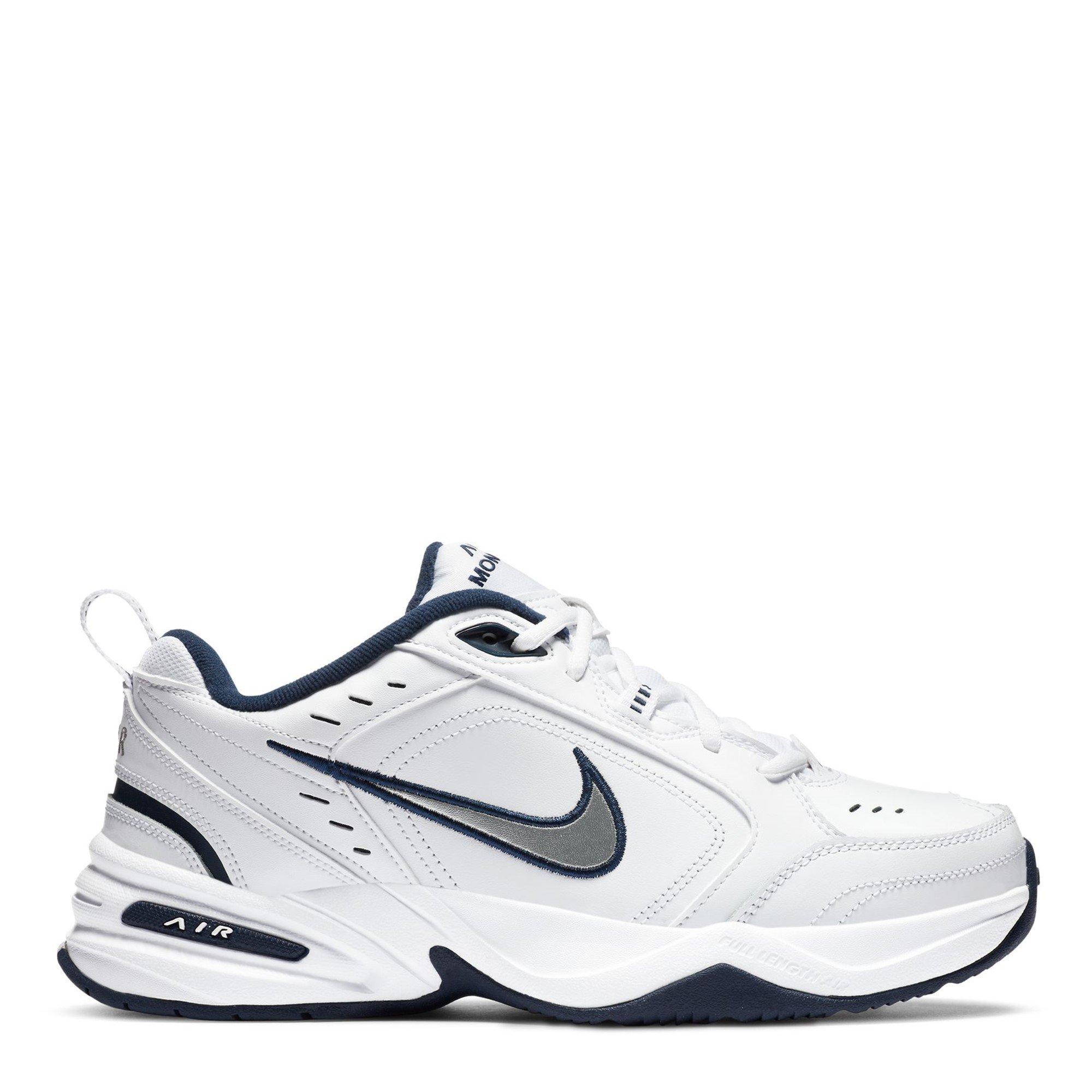 Wht/Met.Silver - Nike - Air Monarch IV Mens Workout Shoes - 1