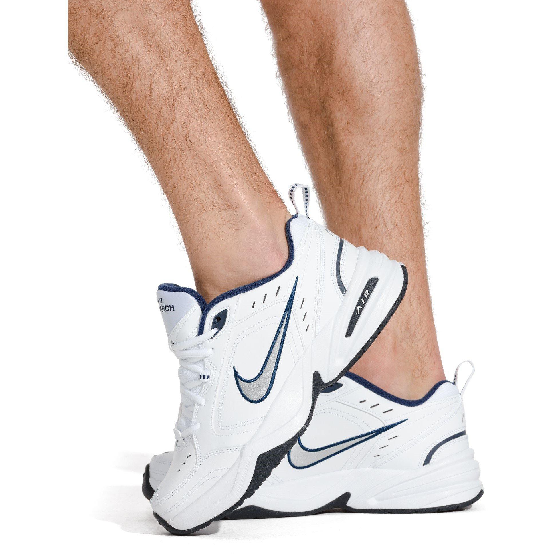 Wht/Met.Silver - Nike - Air Monarch IV Mens Workout Shoes - 7