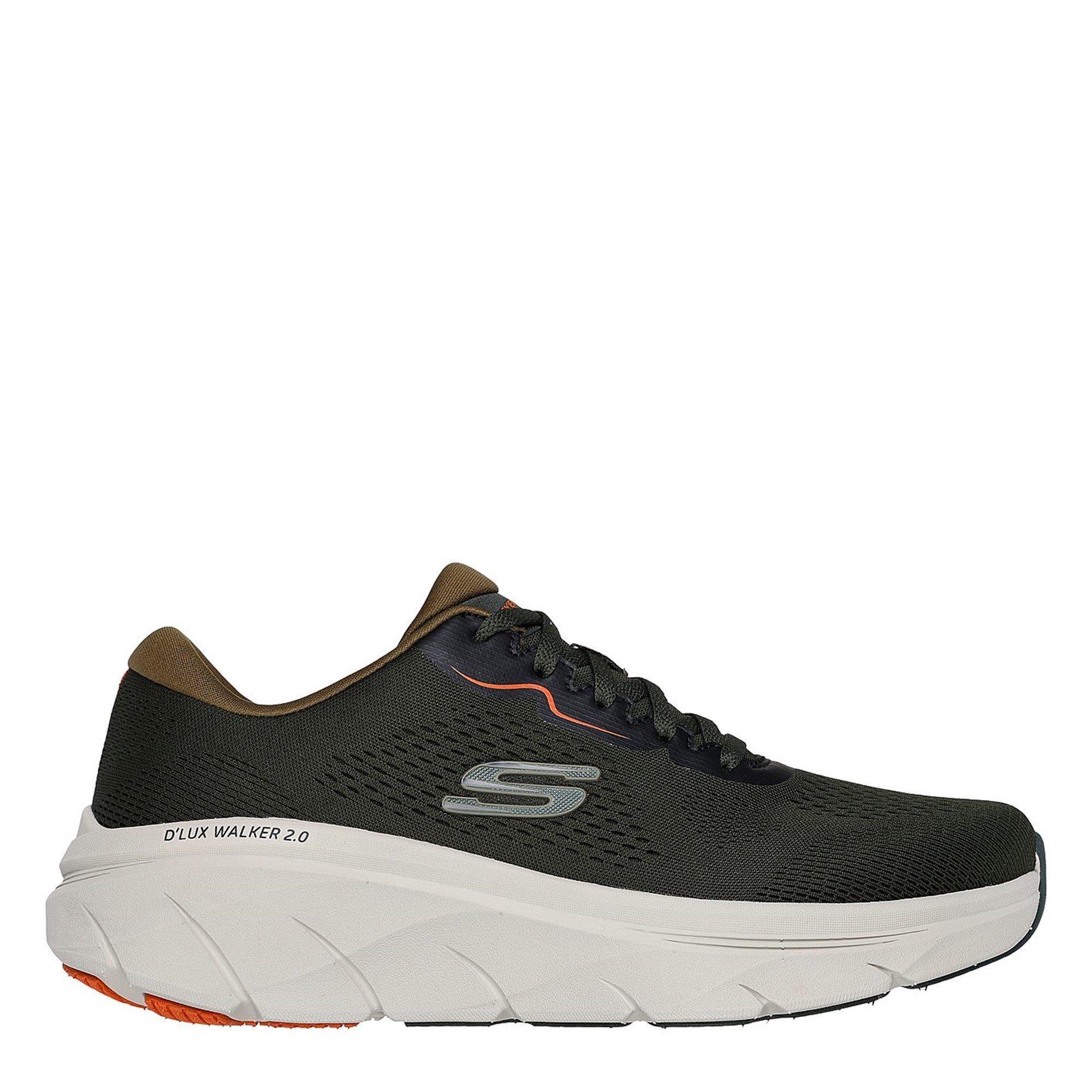 Olive/Orange - Skechers - D Lux Walker 2.0 Training Shoes Mens - 1