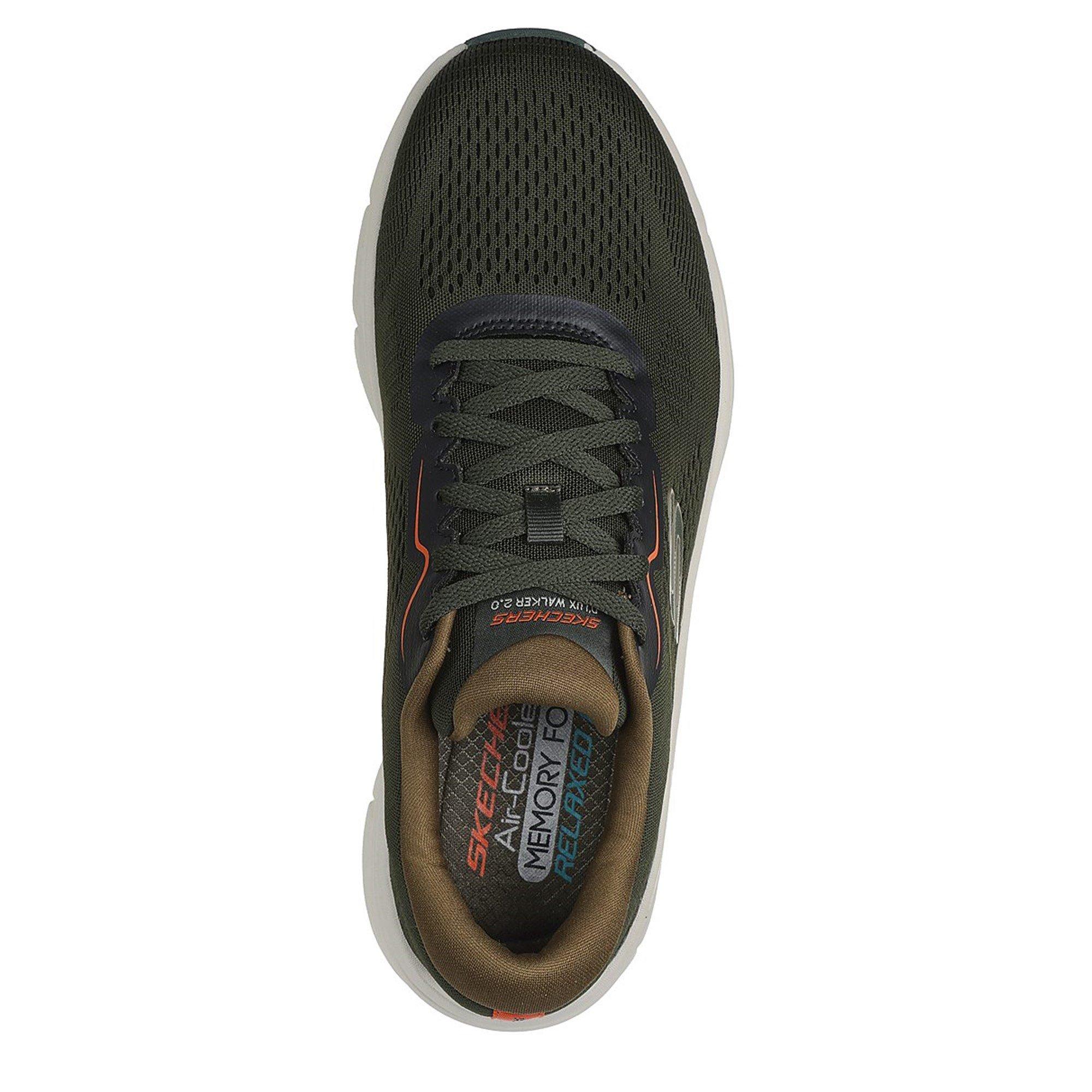 Olive/Orange - Skechers - D Lux Walker 2.0 Training Shoes Mens - 3