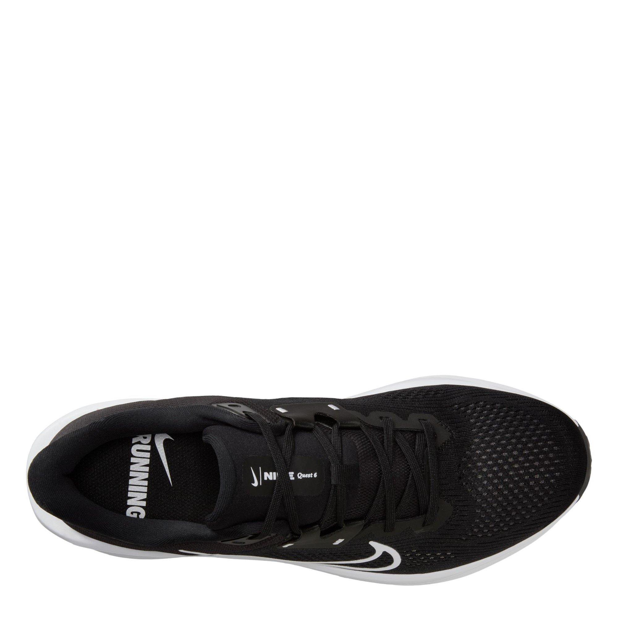 Black/White - Nike - Quest 6 Mens Road Running Shoes - 9