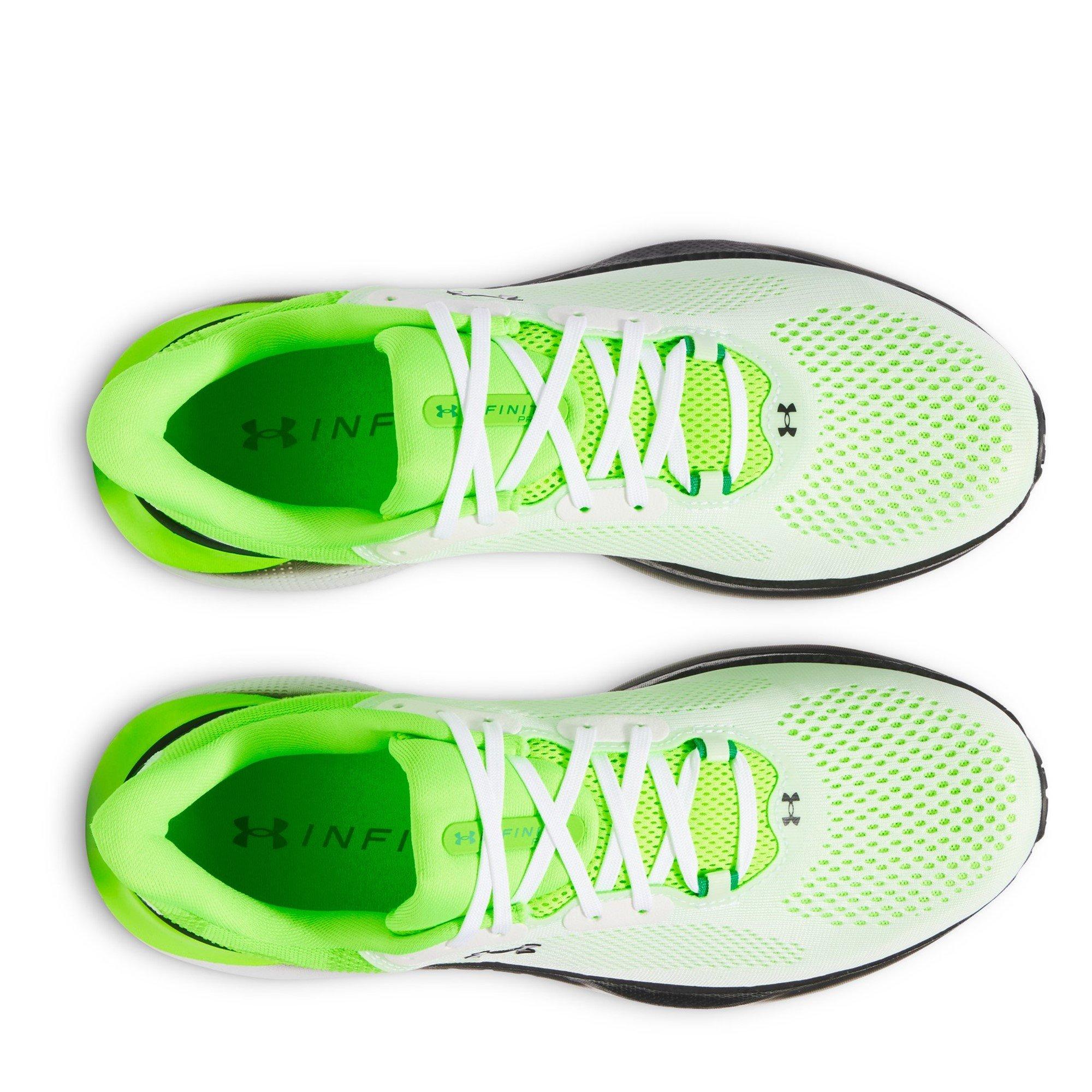 White/Green/Blk - Under Armour - Infinite Pro Entry Road Running Shoes - 4