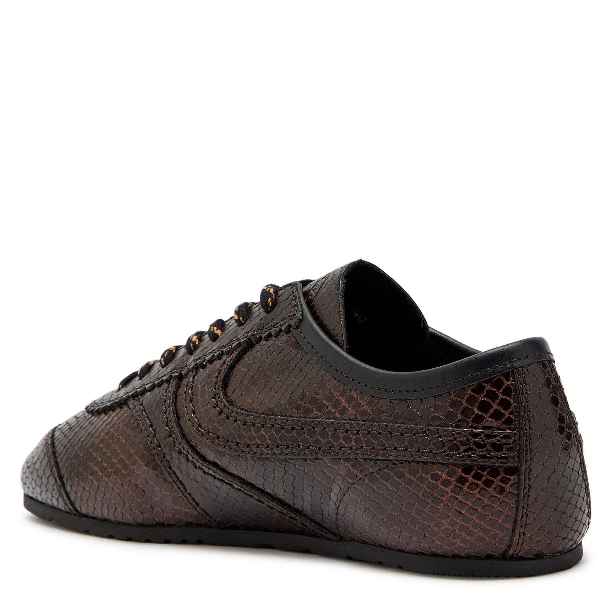 BROWN - Dries Van Noten - Women's Dustin Leather Low-Top Trainers - 2