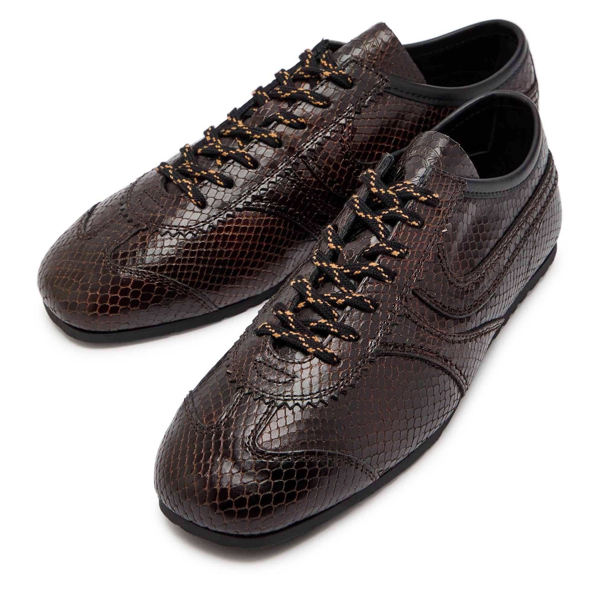 BROWN - Dries Van Noten - Women's Dustin Leather Low-Top Trainers - 3