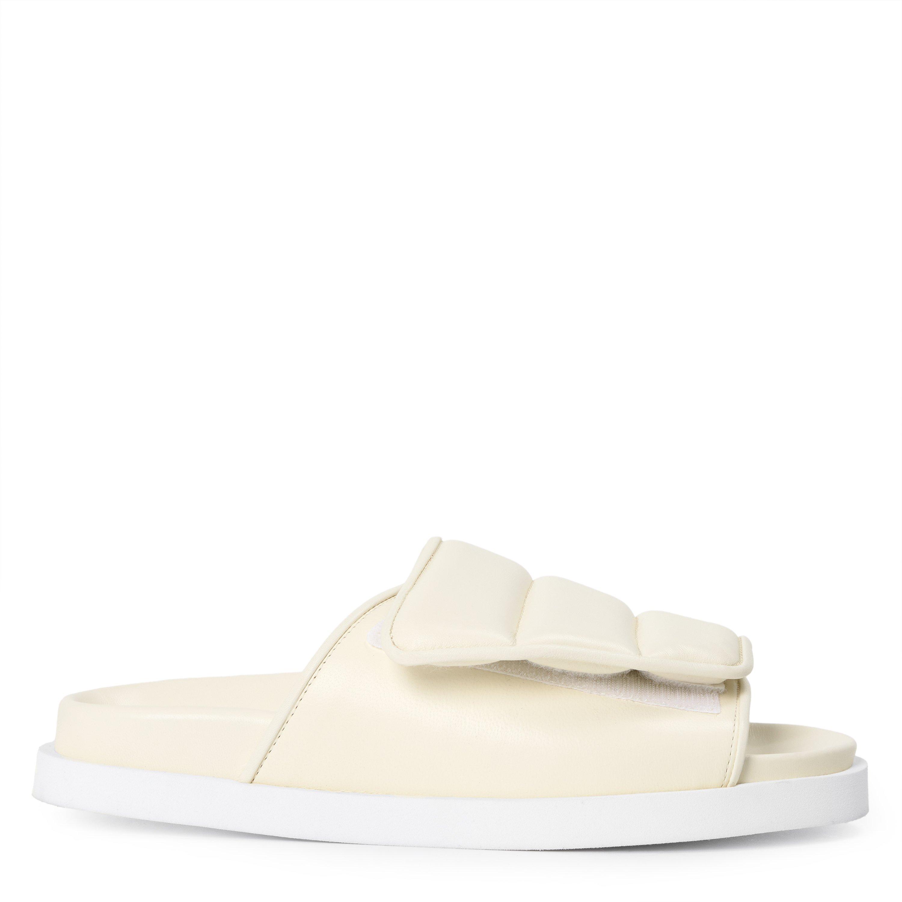 IVORY - Gia Borghini - PUFFY LEATHER FLAT SLIDE - 1
