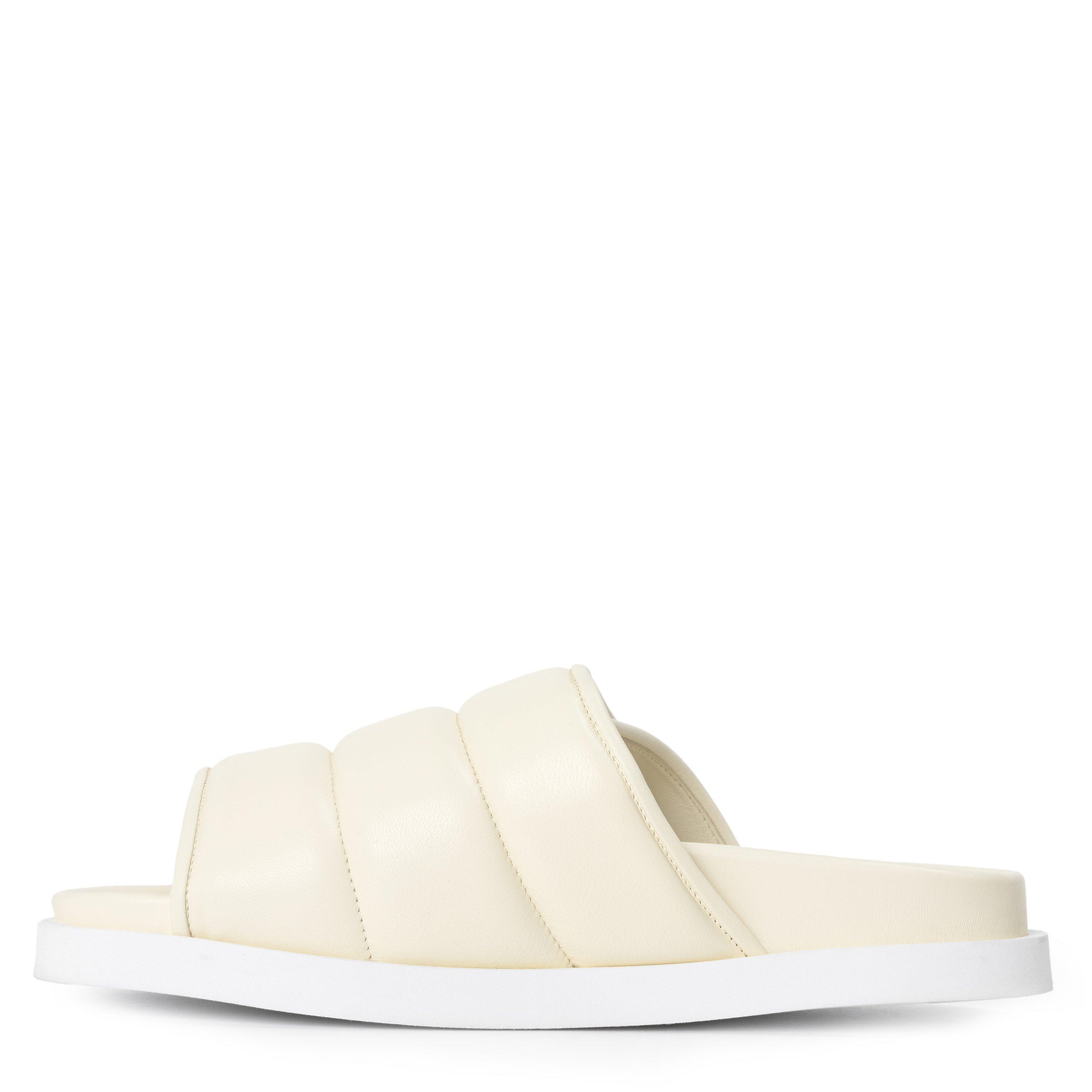 IVORY - Gia Borghini - PUFFY LEATHER FLAT SLIDE - 2
