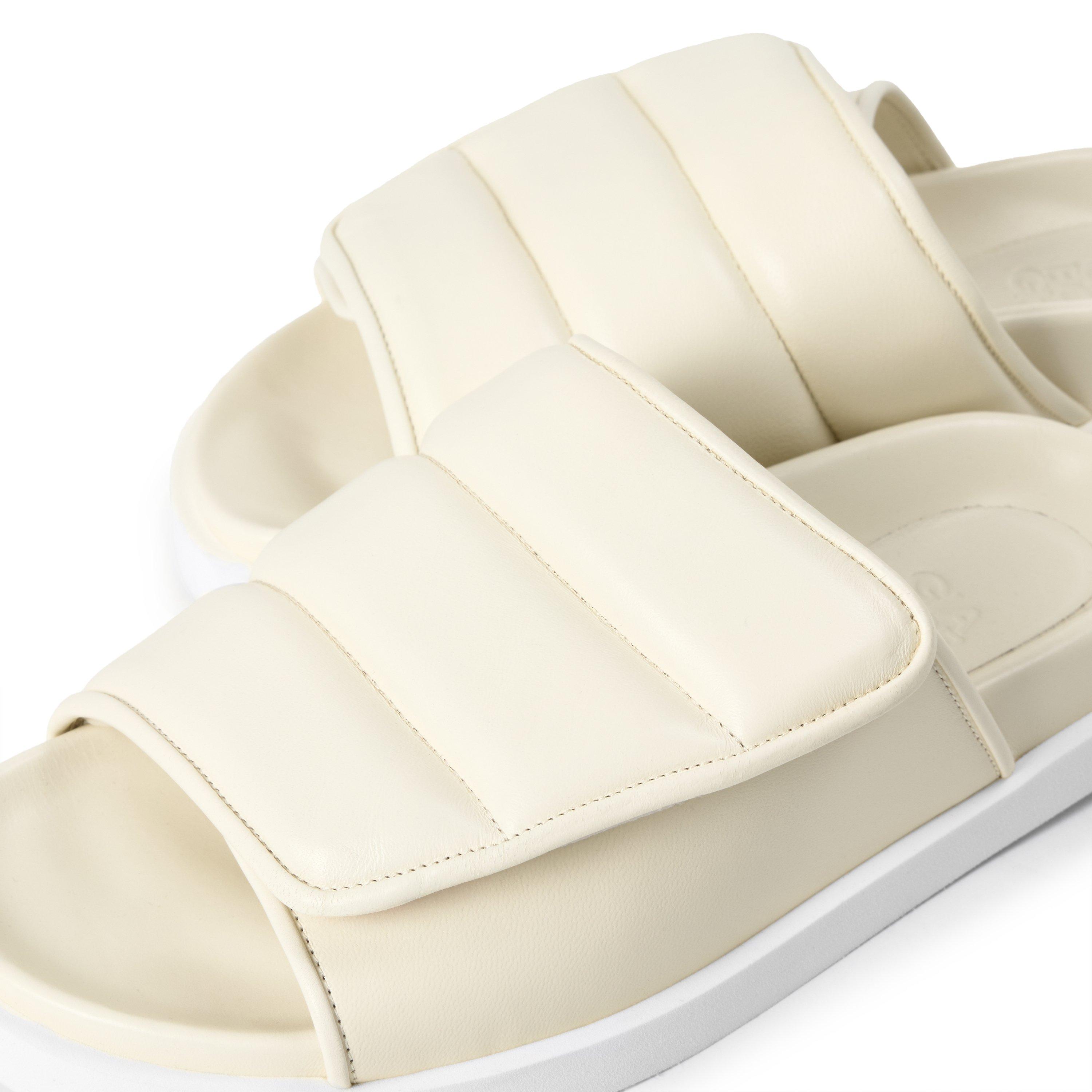 IVORY - Gia Borghini - PUFFY LEATHER FLAT SLIDE - 3