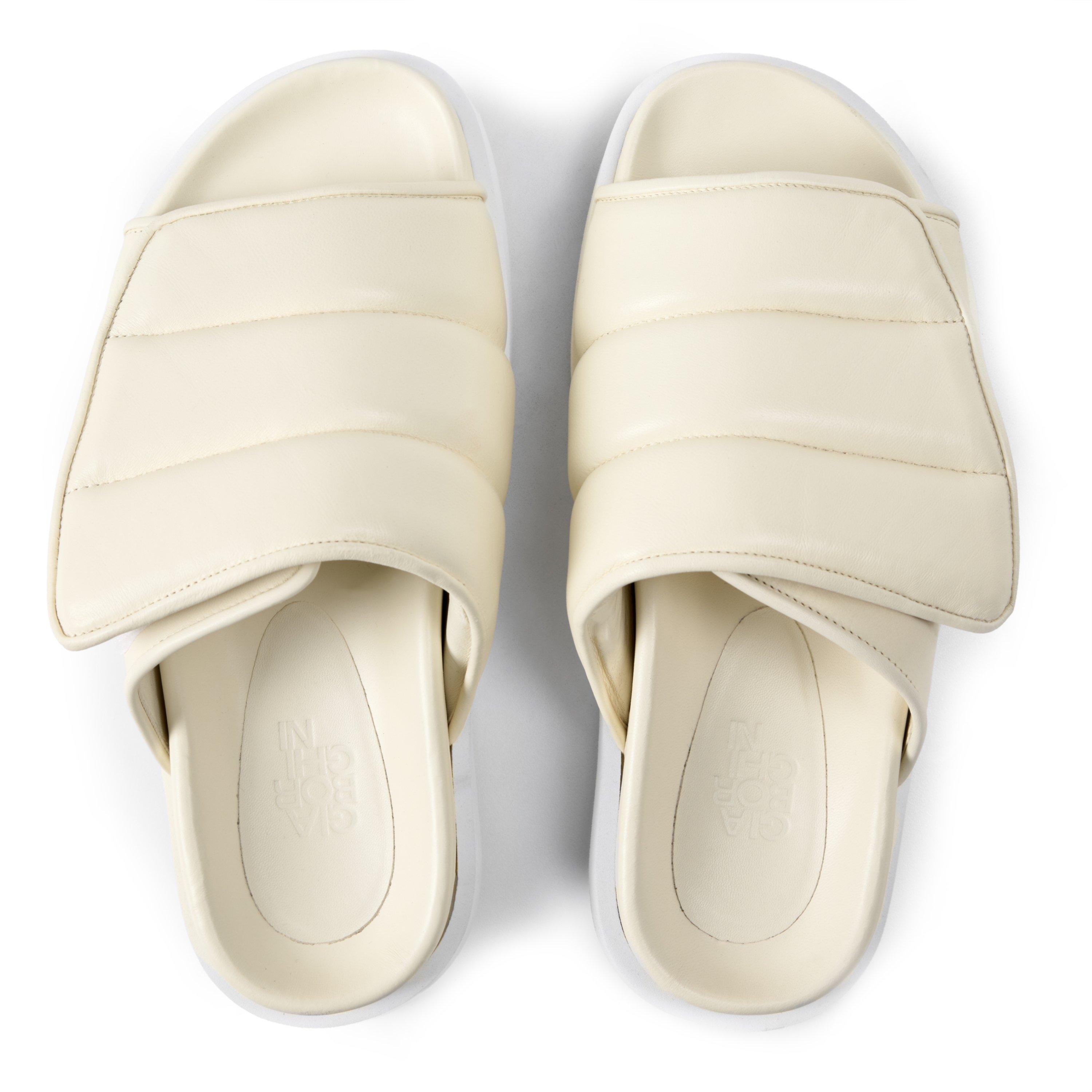 IVORY - Gia Borghini - PUFFY LEATHER FLAT SLIDE - 4