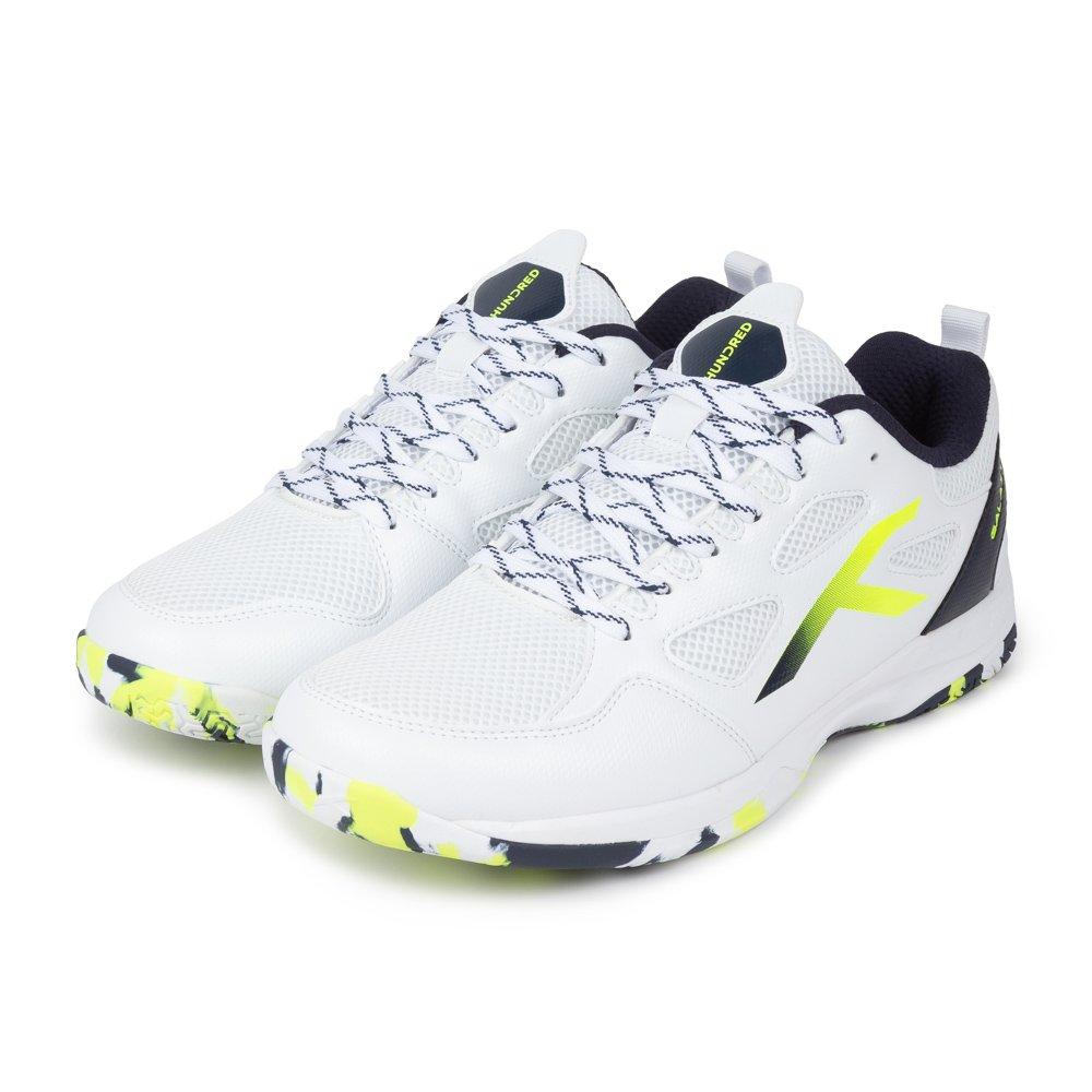 White/Navy/Lime - Hundred - Men's Badminton Trainers - 7