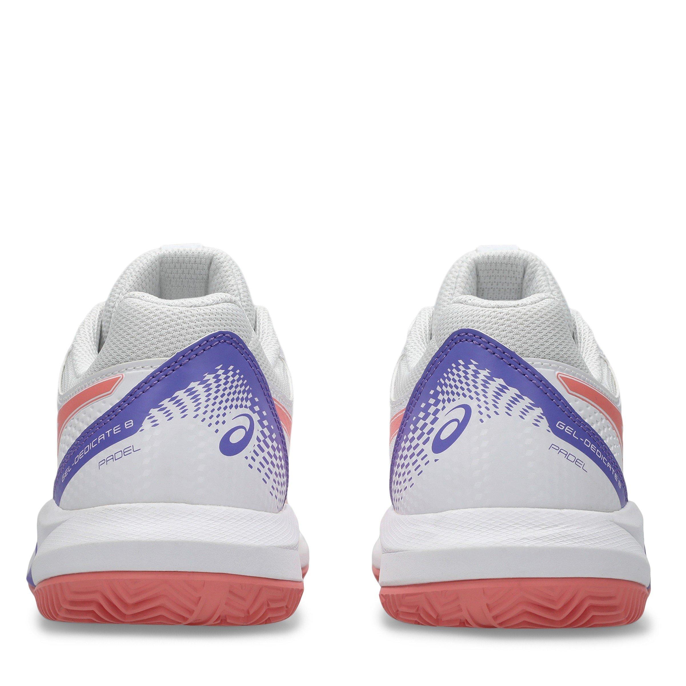 White/Pink - Asics - Asics Gel-Dedicate 8 Padel Trainers Womens - 7