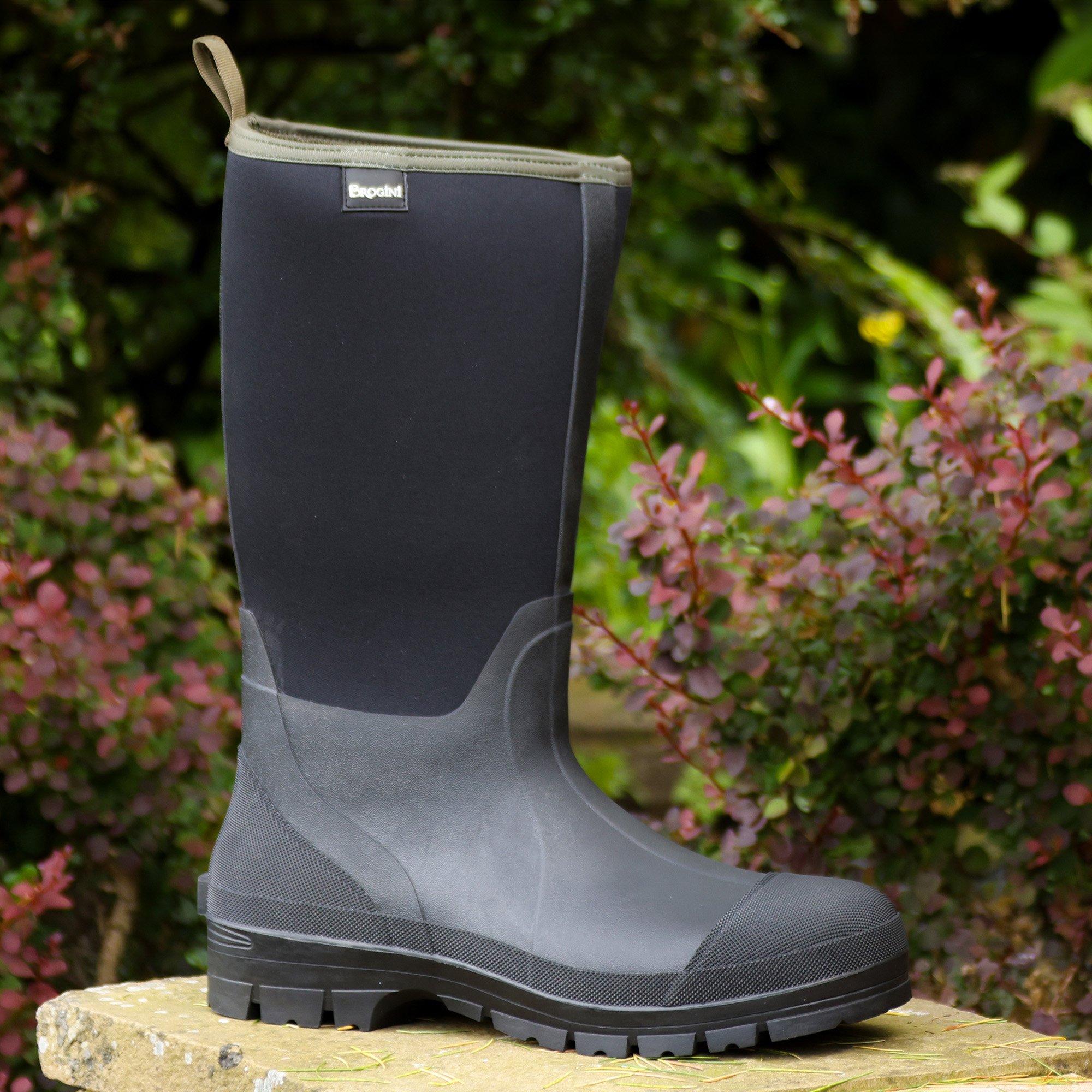 Black - Brogini - Hawkswick Mens Neoprene Mucking-Out Welly - 2