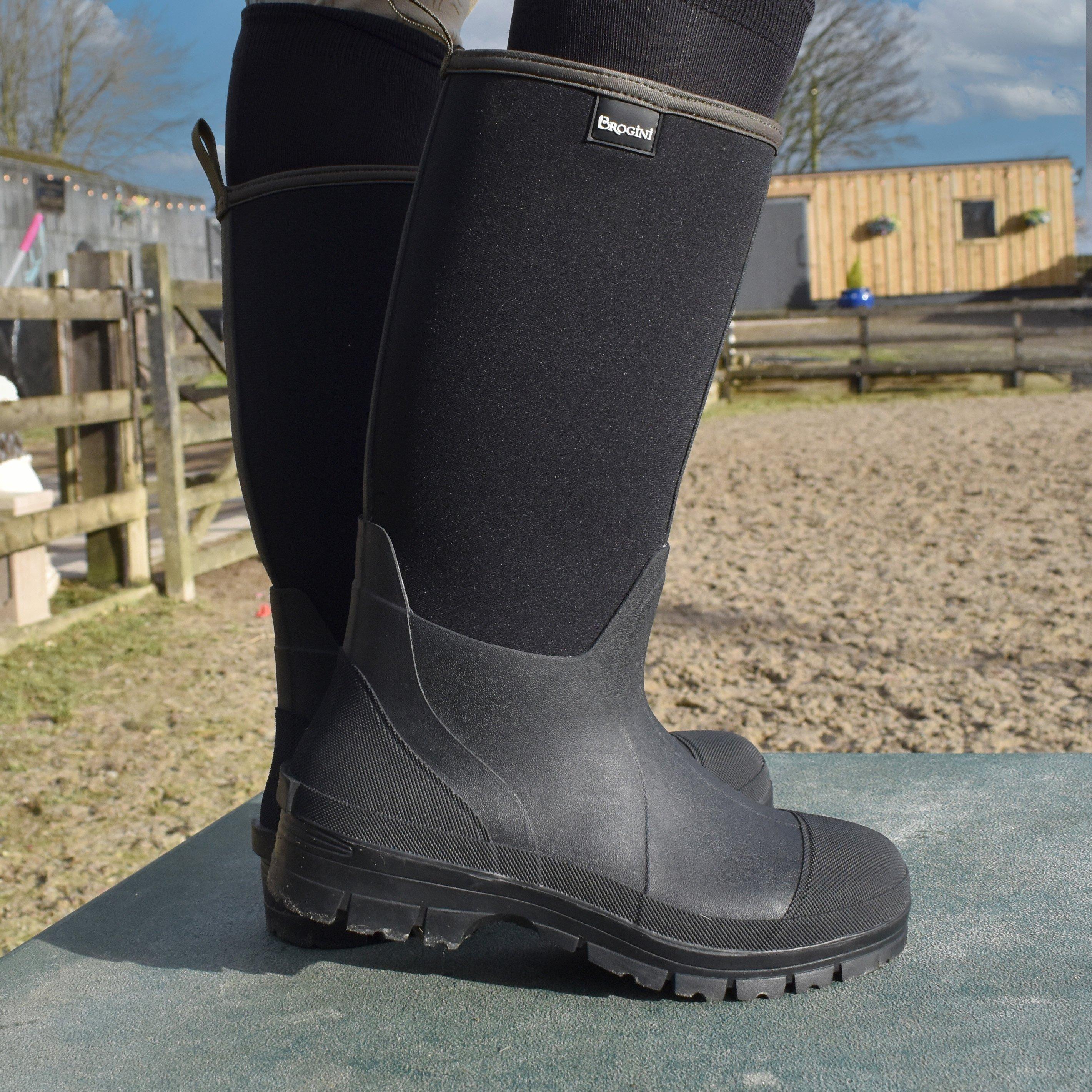 Black - Brogini - Hawkswick Mens Neoprene Mucking-Out Welly - 6