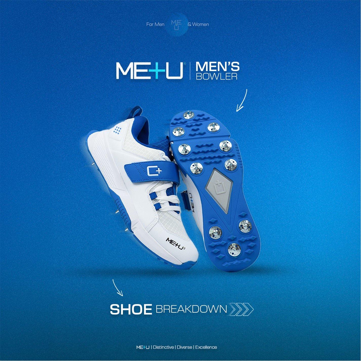 White/Blue - ME PLUS U - Cricket Spikes - 3
