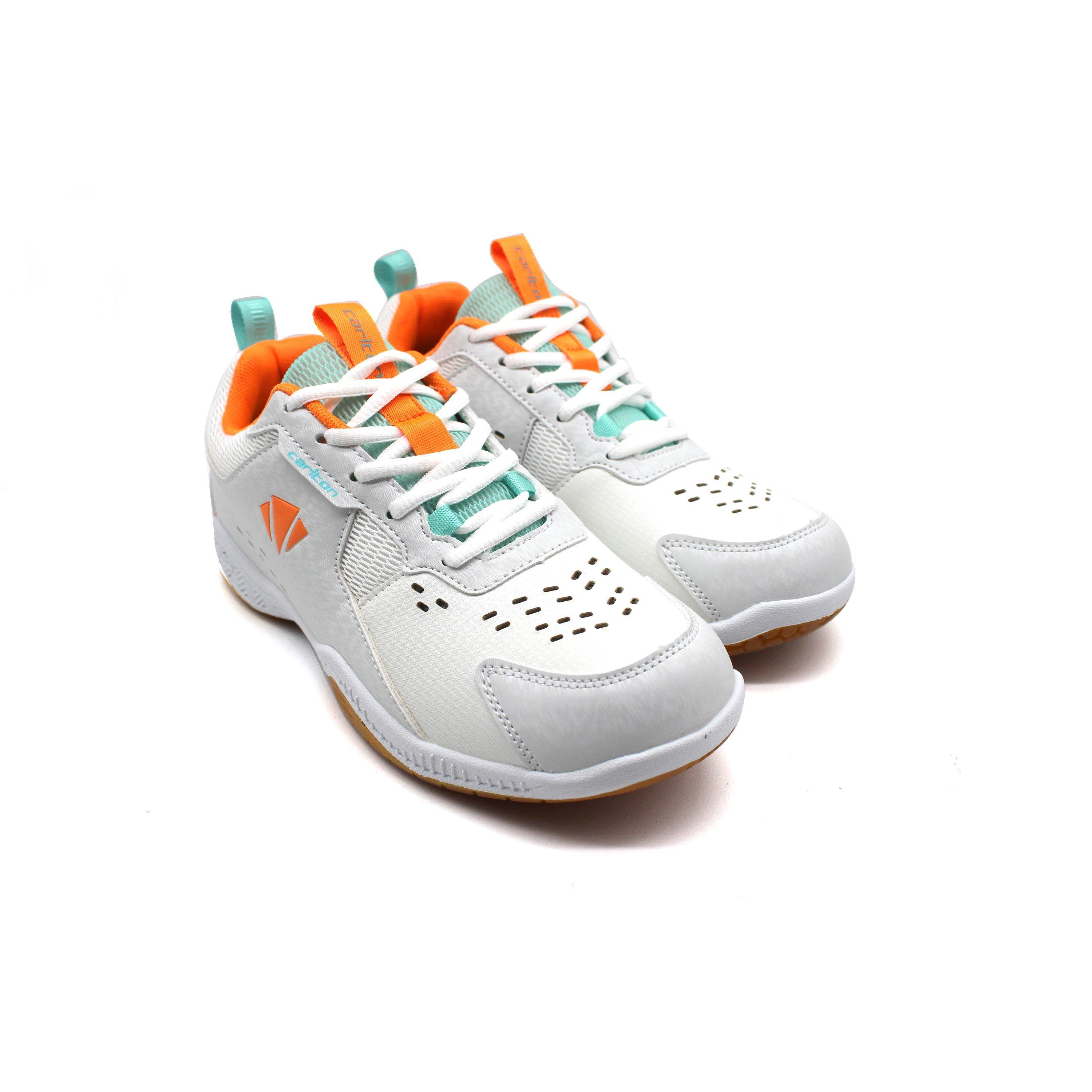 WHITE / ORANGE - Carlton - CC-103 Badminton Shoes Mens - 3