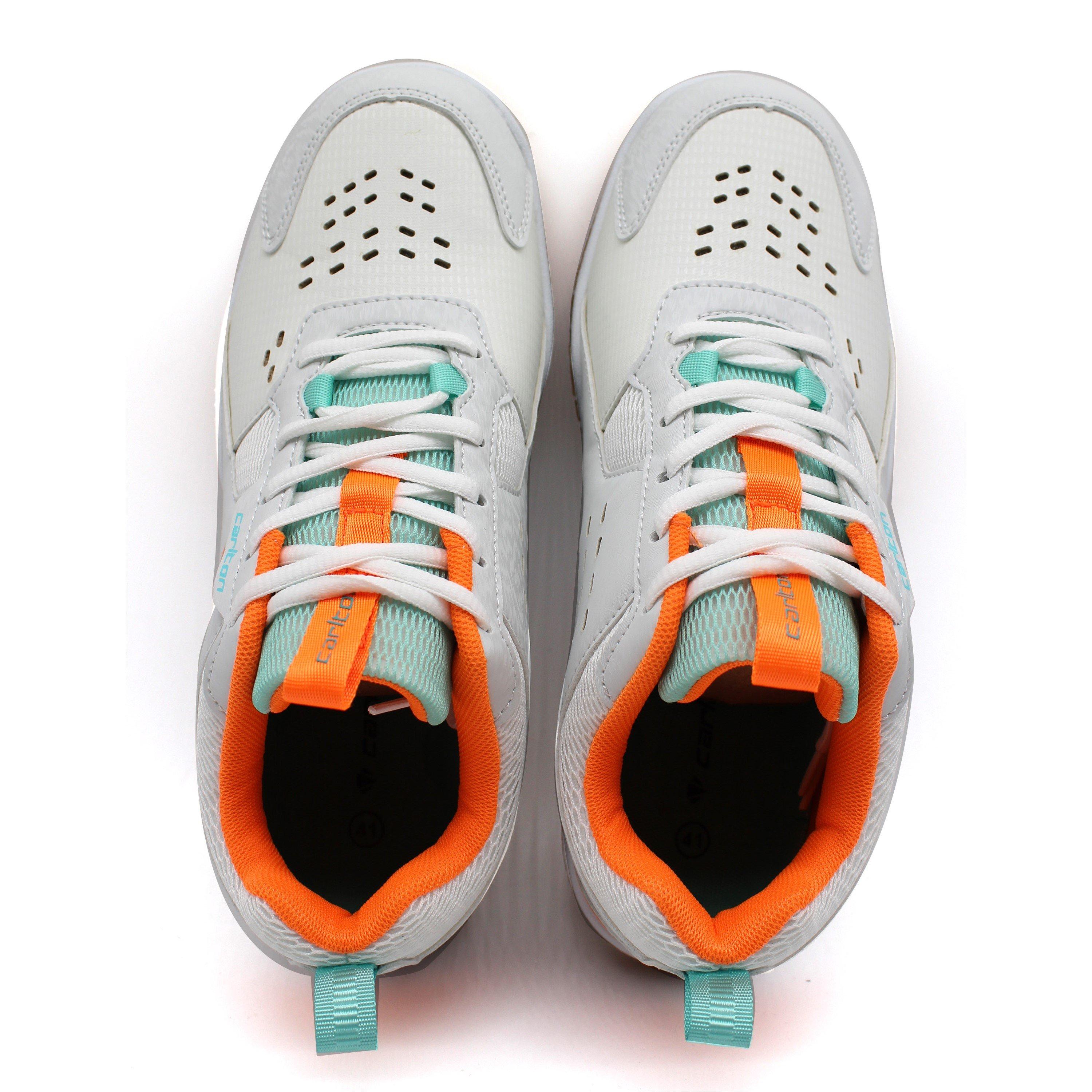 WHITE / ORANGE - Carlton - CC-103 Badminton Shoes Mens - 5