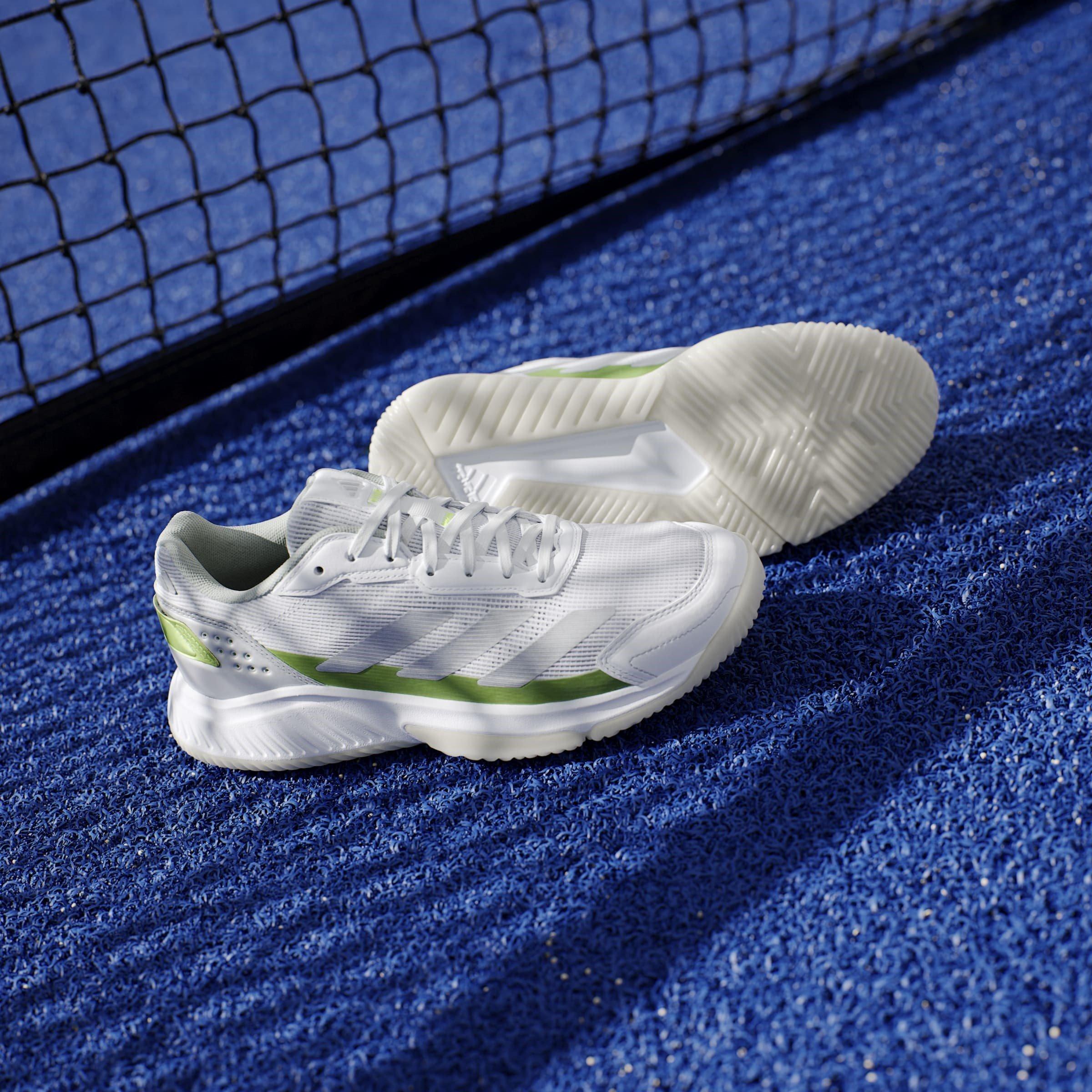Wte/Slvr/Lemn - adidas - Courtquick Padel Shoes Womens - 15