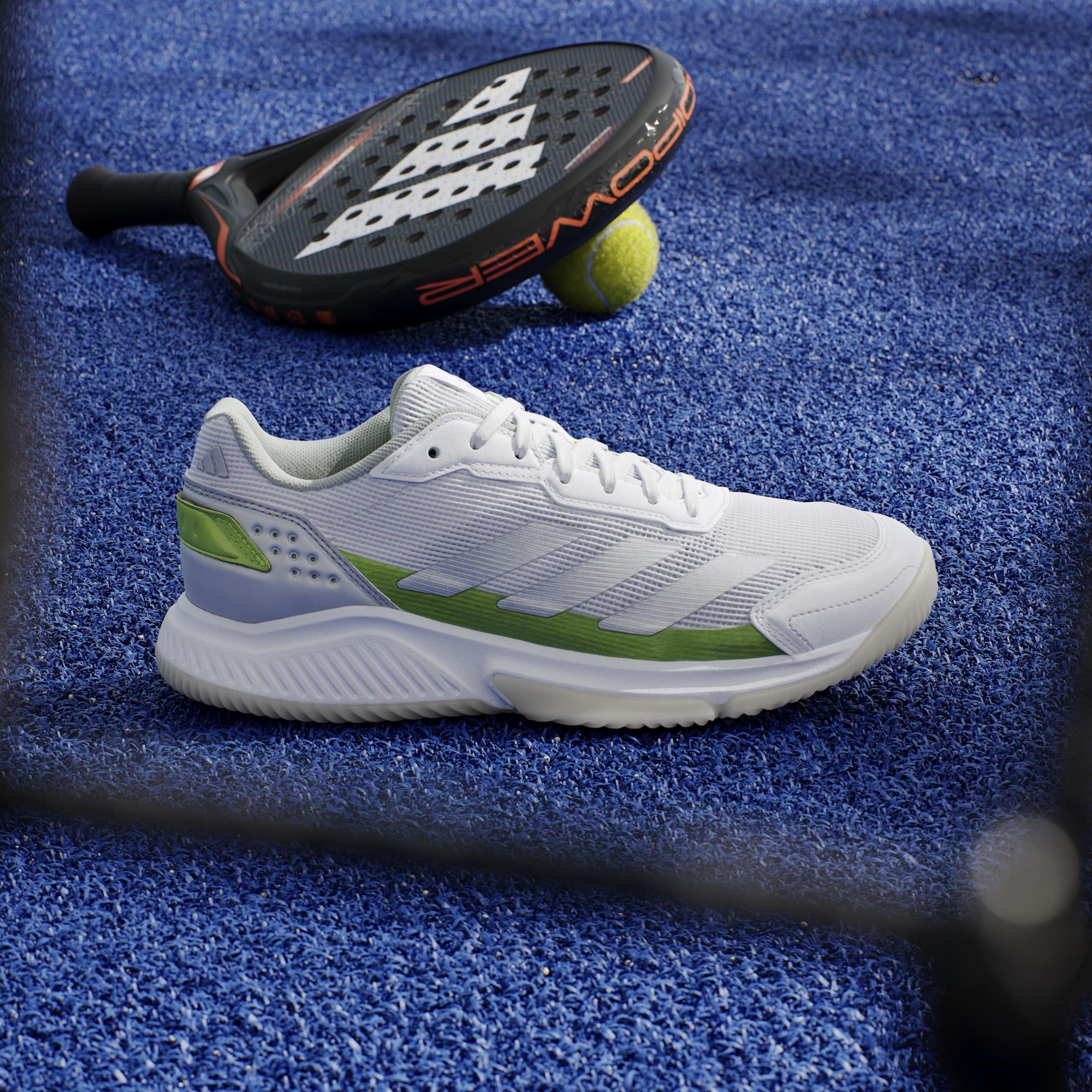 Wte/Slvr/Lemn - adidas - Courtquick Padel Shoes Womens - 10