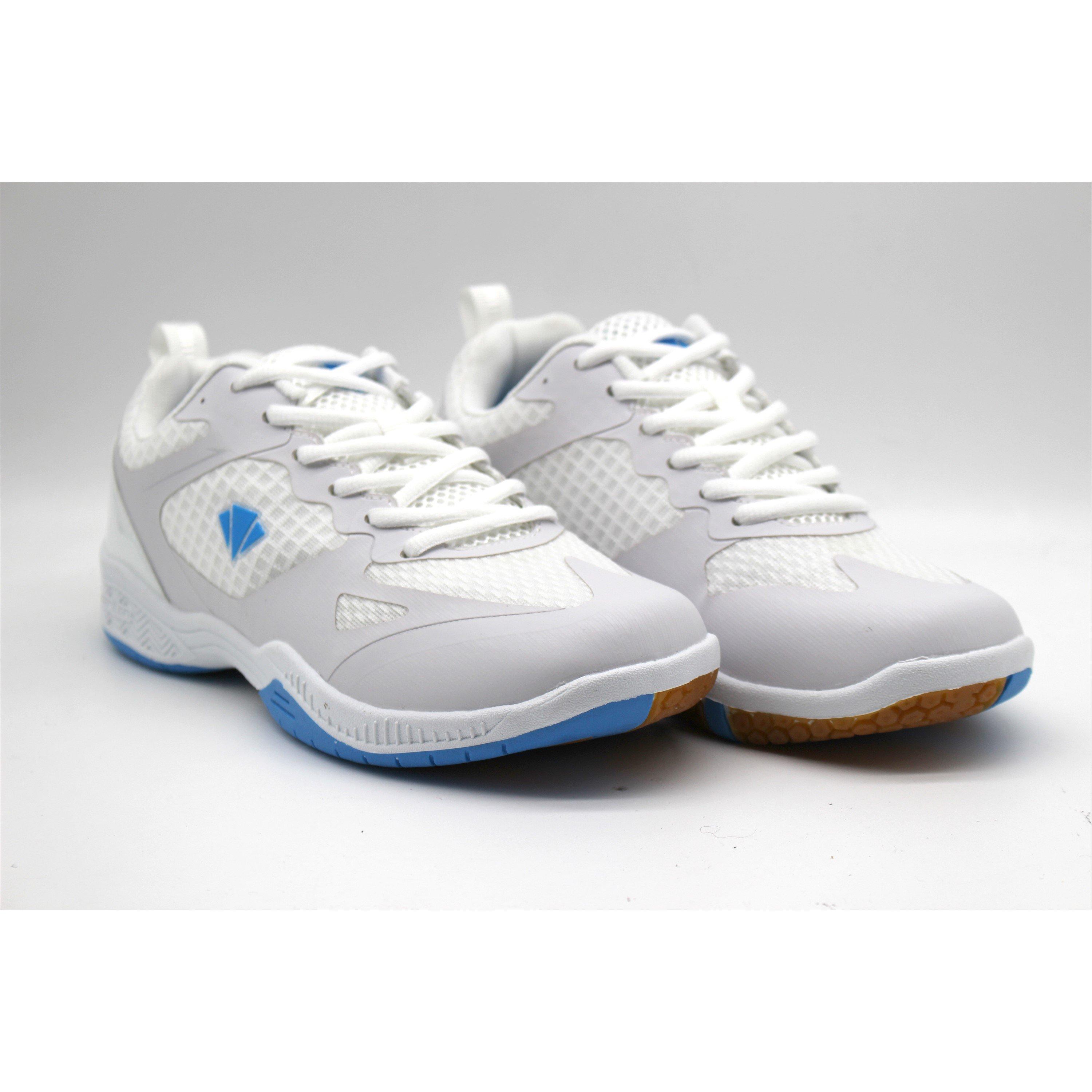 WHITE - Carlton - Men's Indoor Engineered Mesh Lace Up Badminton Trainers - 4