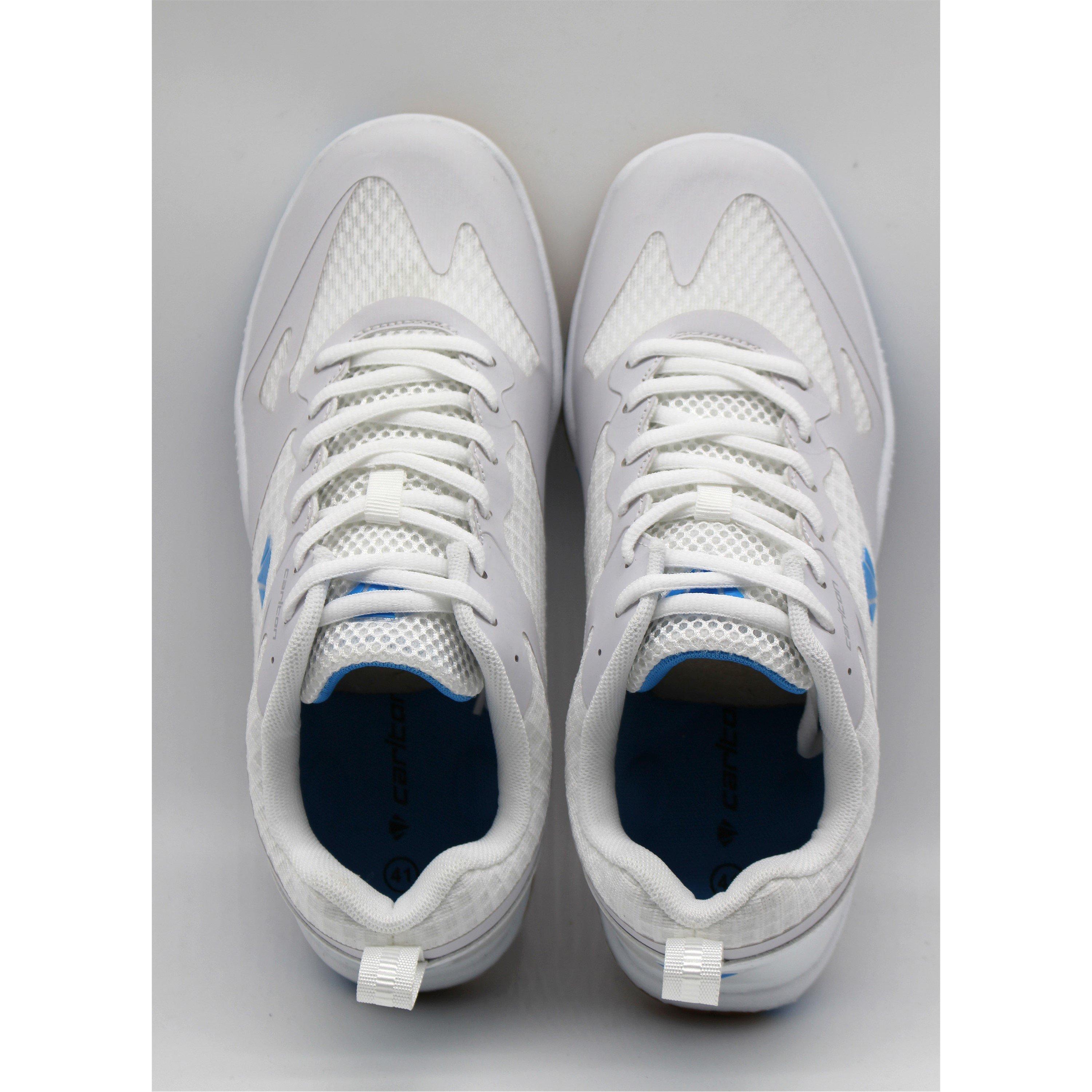 WHITE - Carlton - Men's Indoor Engineered Mesh Lace Up Badminton Trainers - 6