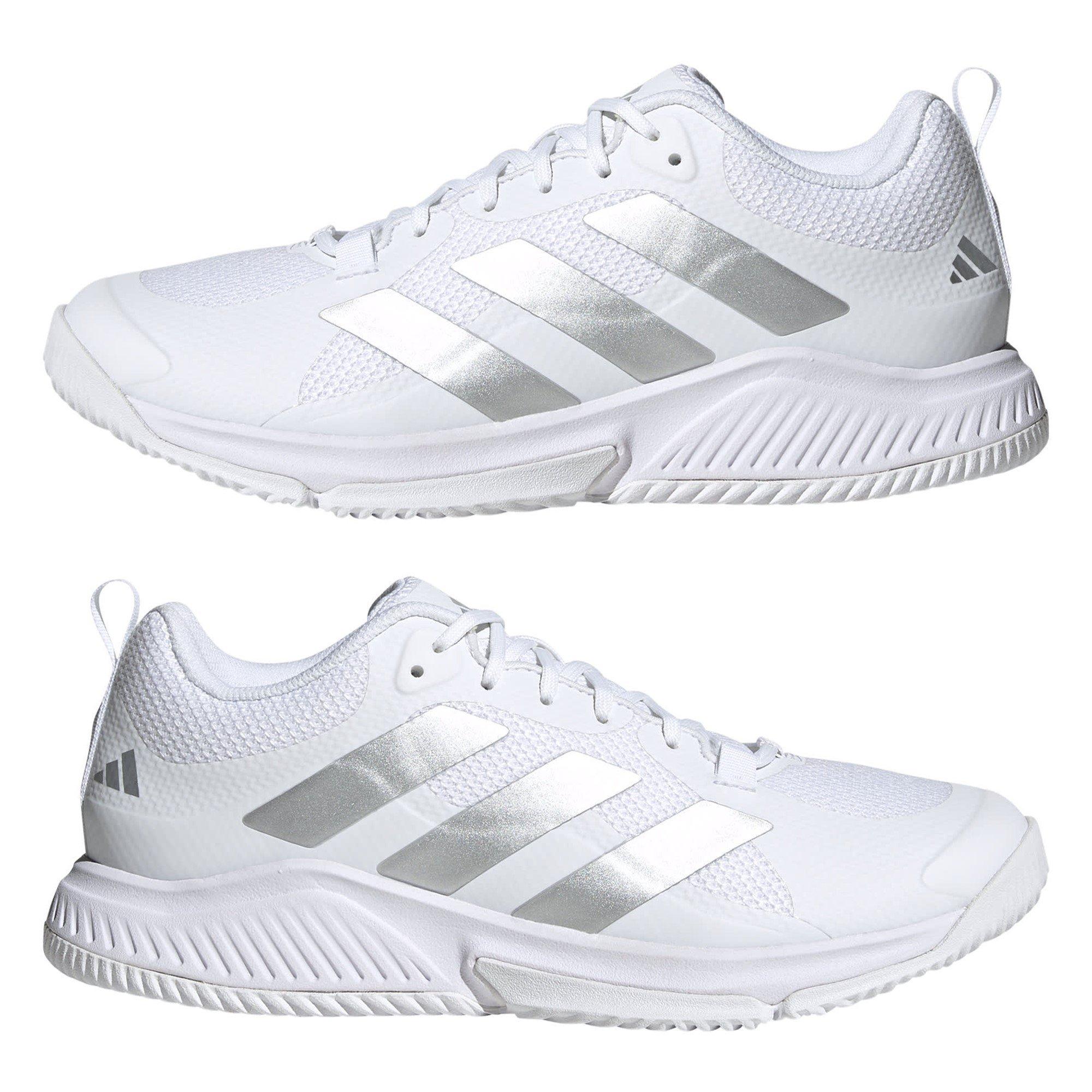 White/Silver - adidas - Court Team Bounce 2.0 Shoes Womens - 11