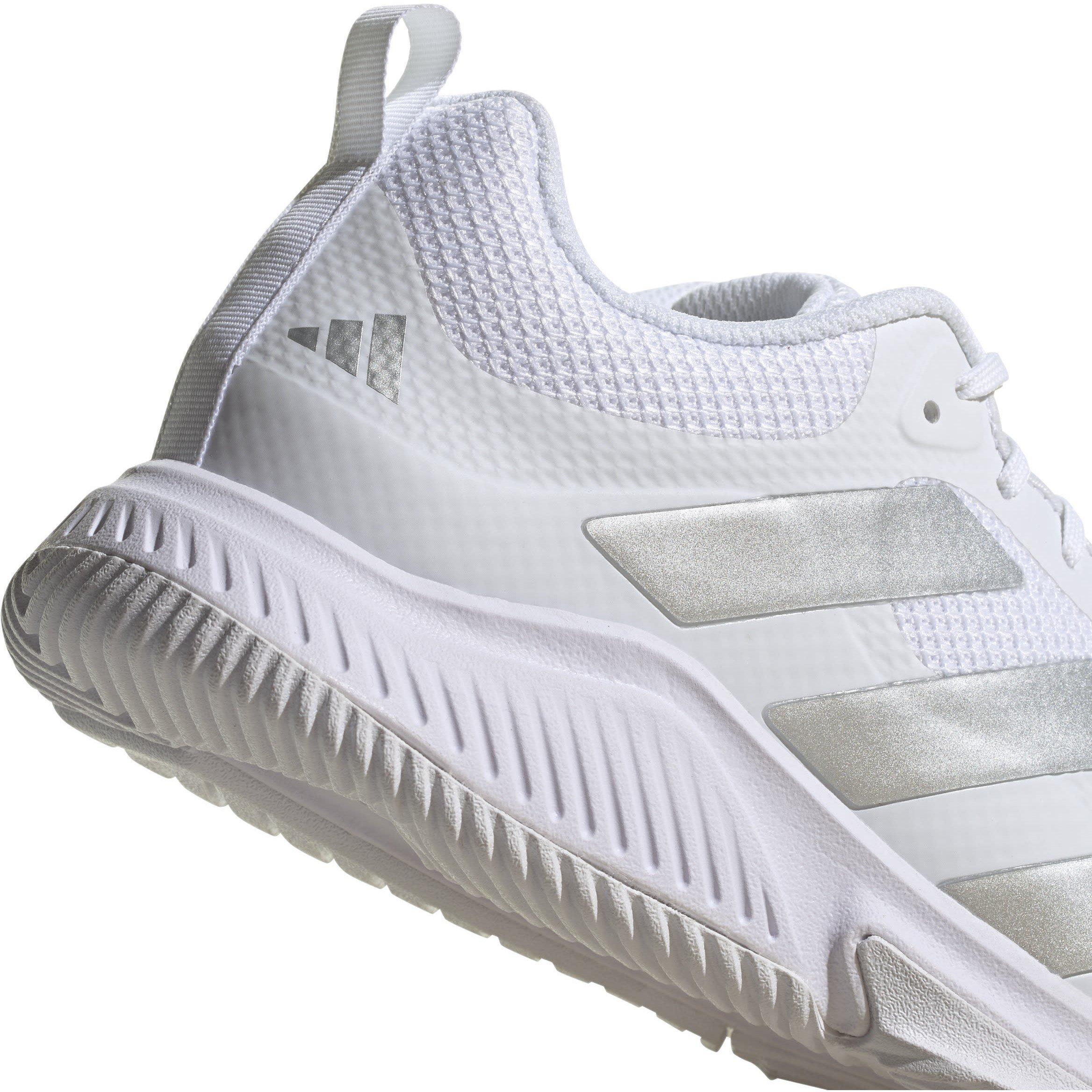 White/Silver - adidas - Court Team Bounce 2.0 Shoes Womens - 8