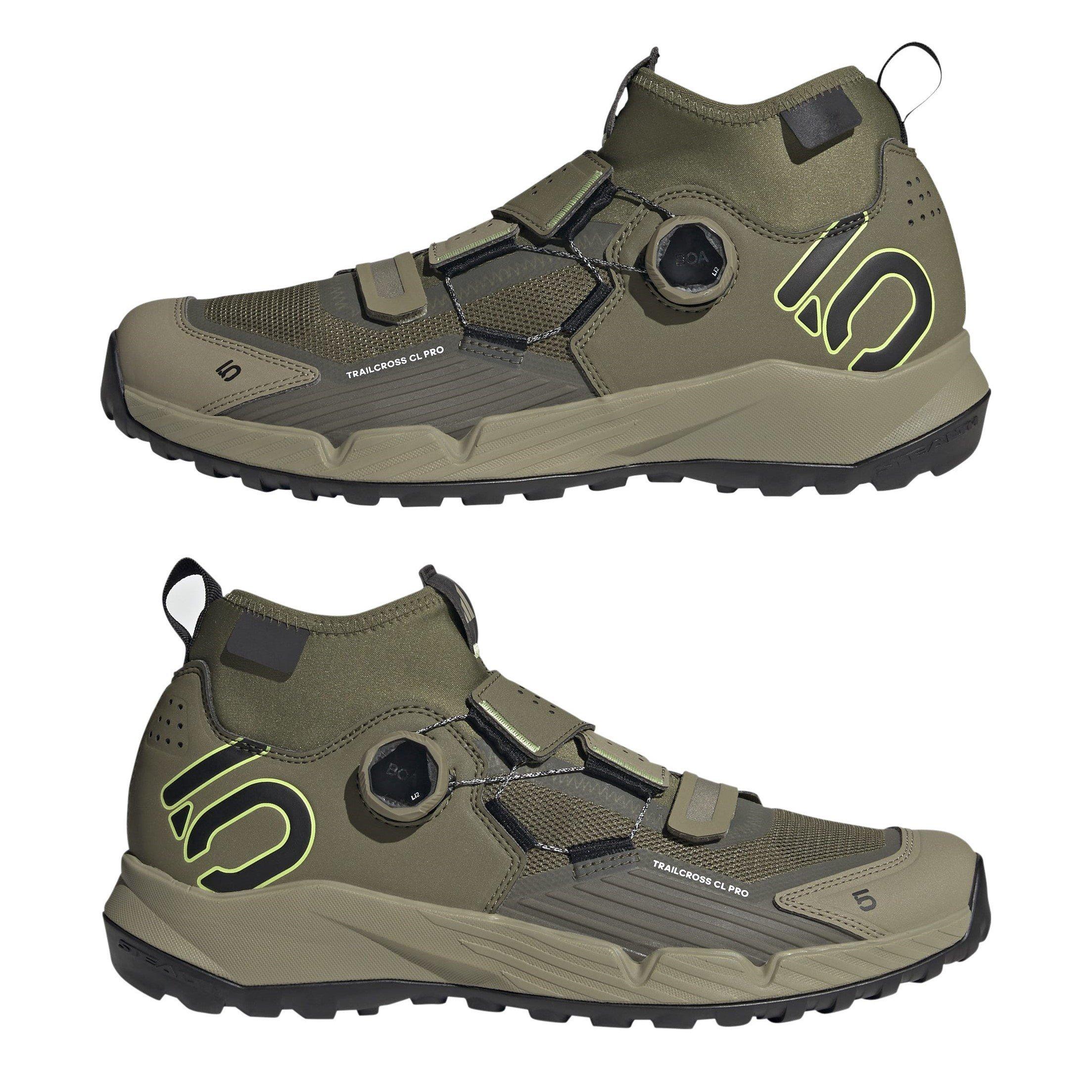 FOlv/CBlk/OrG - Five Ten - Pro Clip-In Mountain Bike Shoes - 11