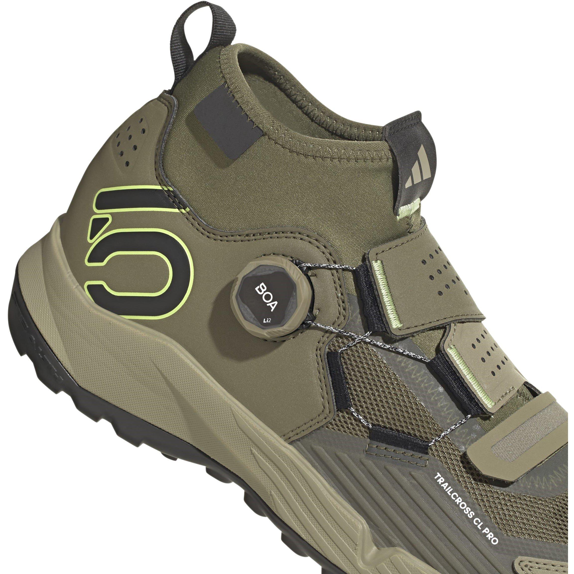 FOlv/CBlk/OrG - Five Ten - Pro Clip-In Mountain Bike Shoes - 7