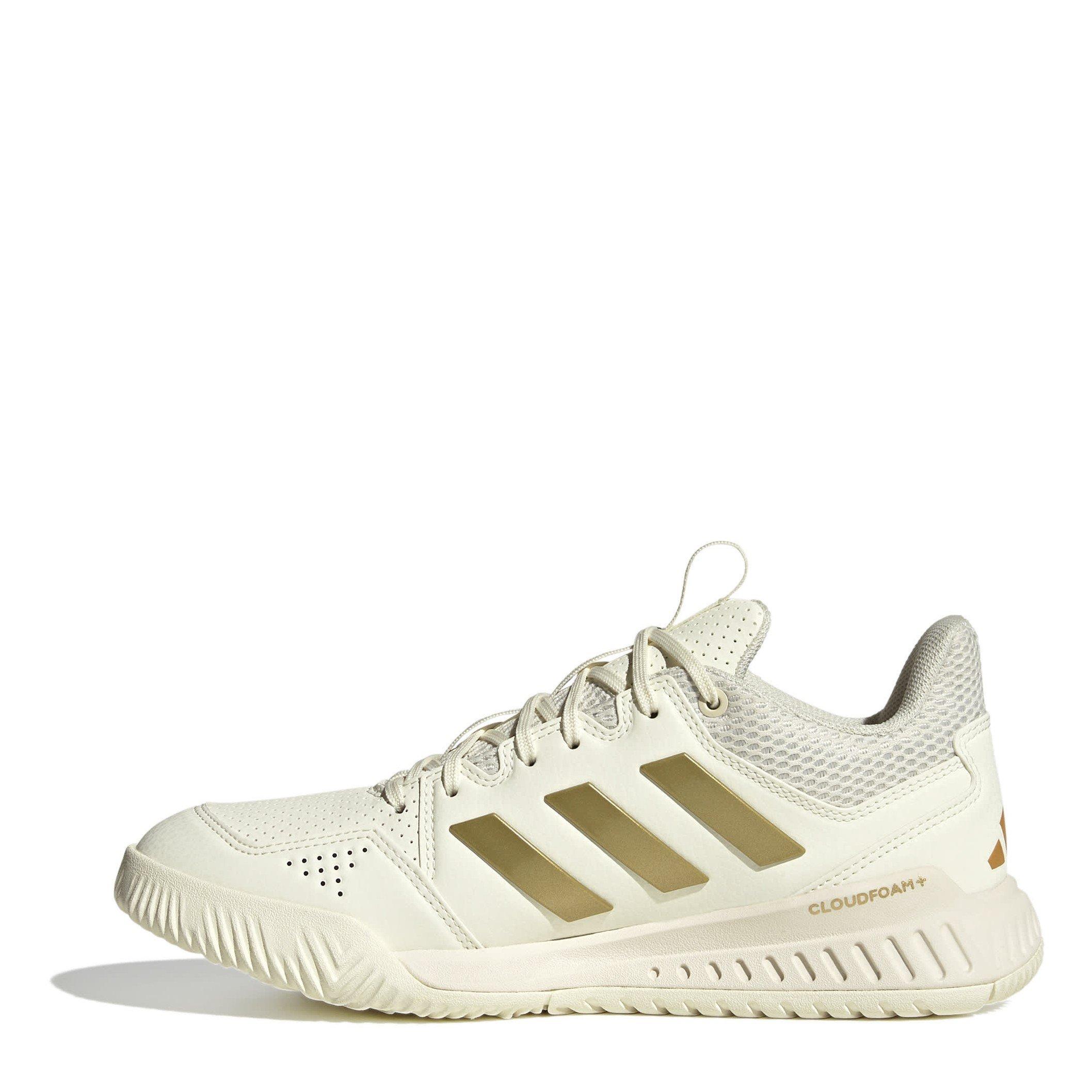 White/Gold - adidas - Court Flight Netball Shoes - 2
