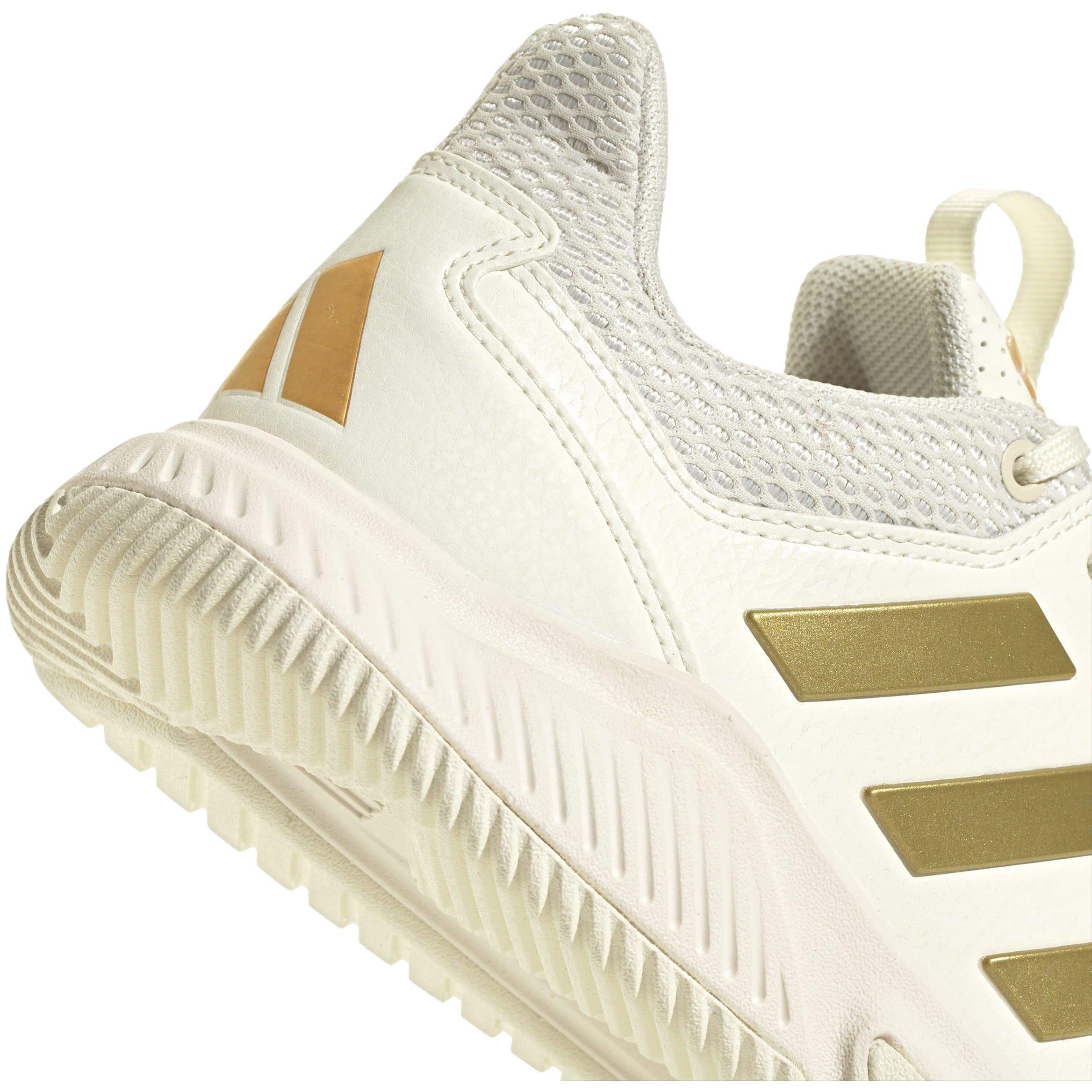 White/Gold - adidas - Court Flight Netball Shoes - 8