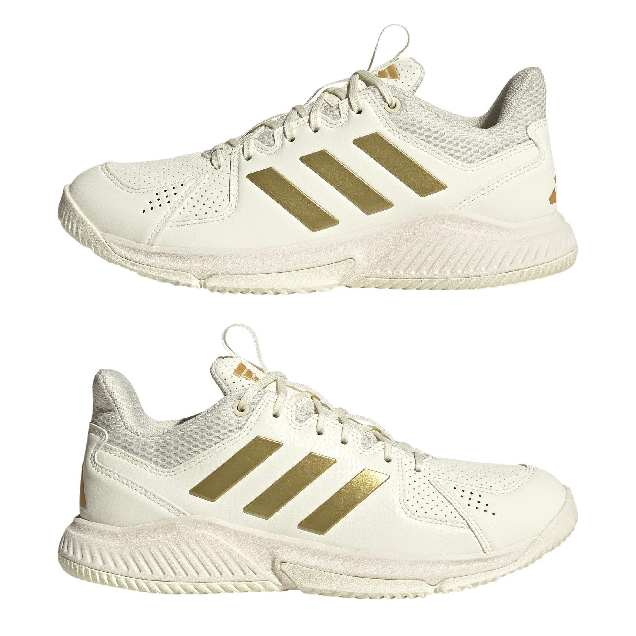 White/Gold - adidas - Court Flight Netball Shoes - 9
