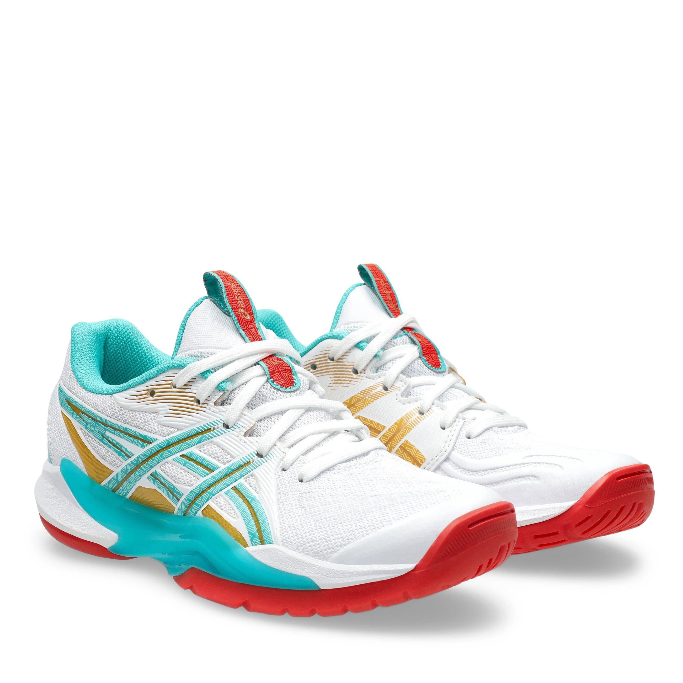 Wht/Sea Glass - Asics - Powerbreak Netball Shoes - 4