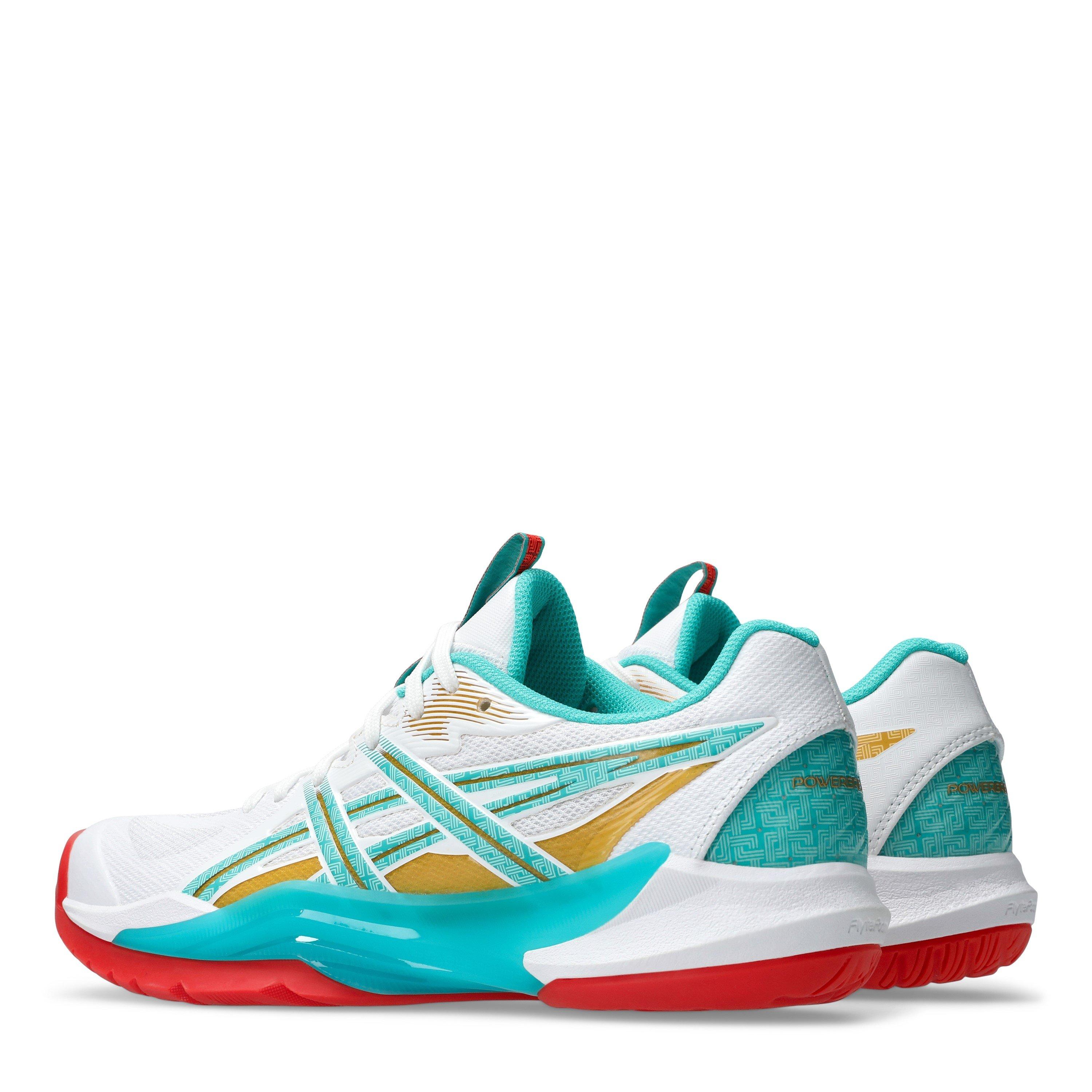 Wht/Sea Glass - Asics - Powerbreak Netball Shoes - 5